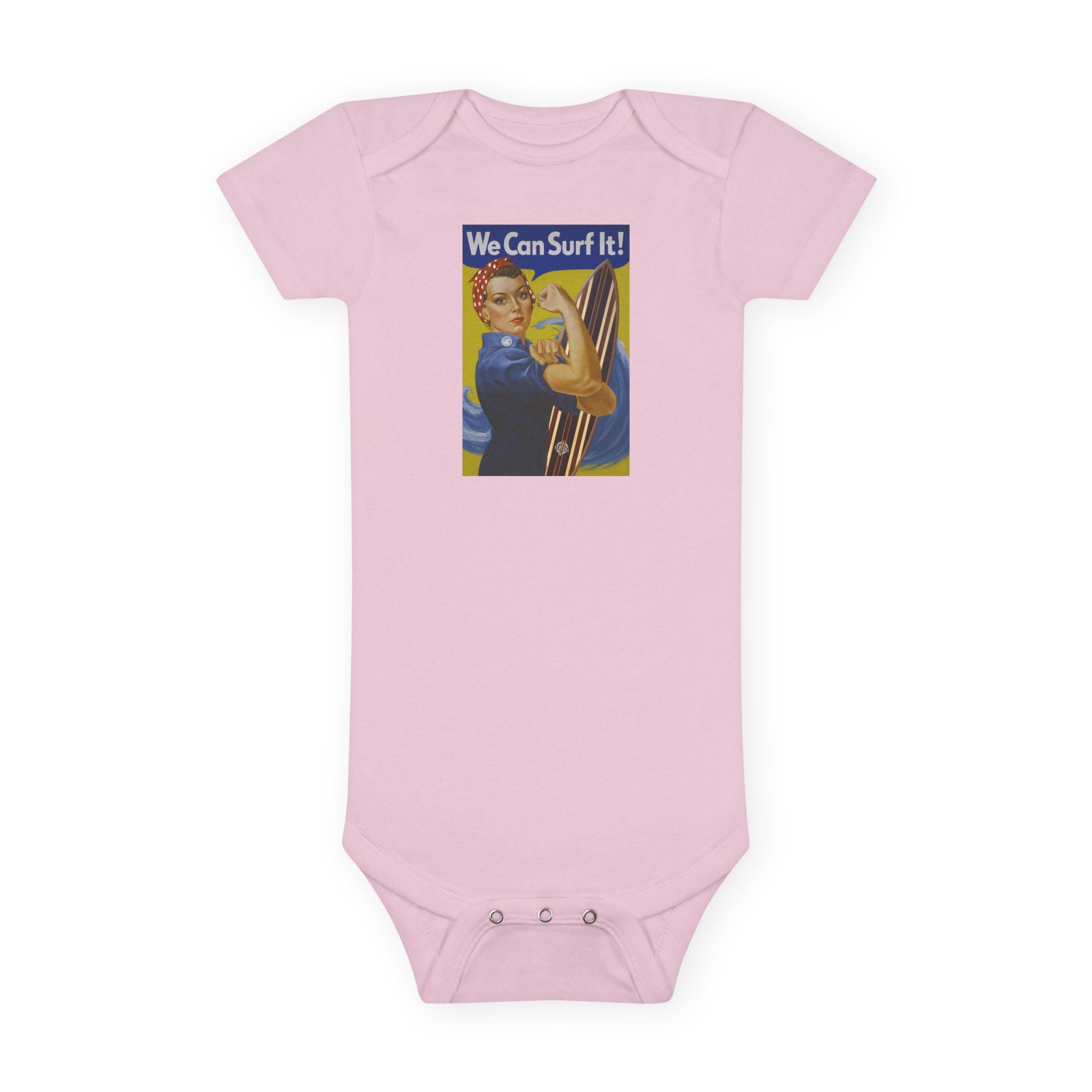 Rosie the Surfer - Baby Short Sleeve 100% Cotton Onesie