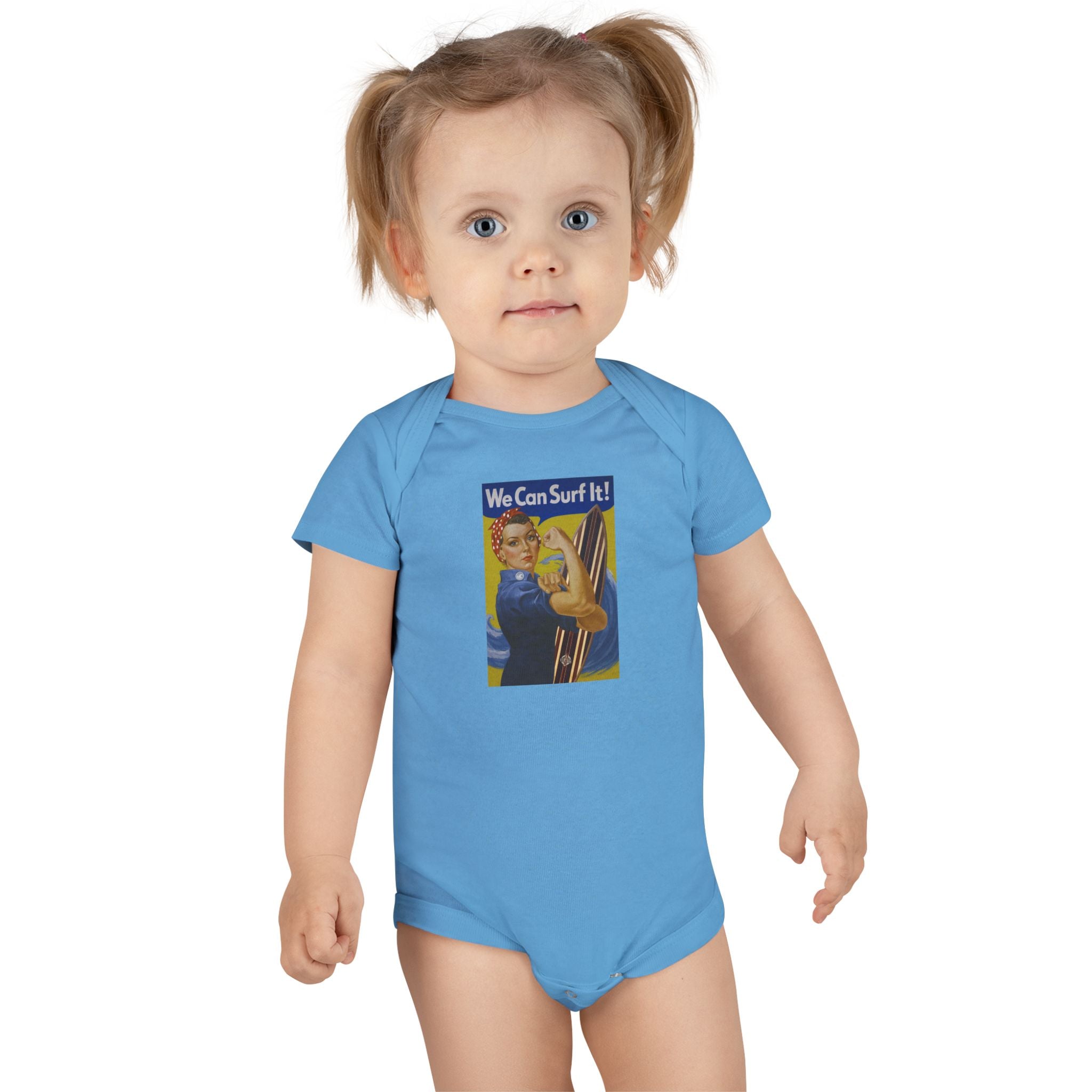 Rosie the Surfer - Baby Short Sleeve 100% Cotton Onesie