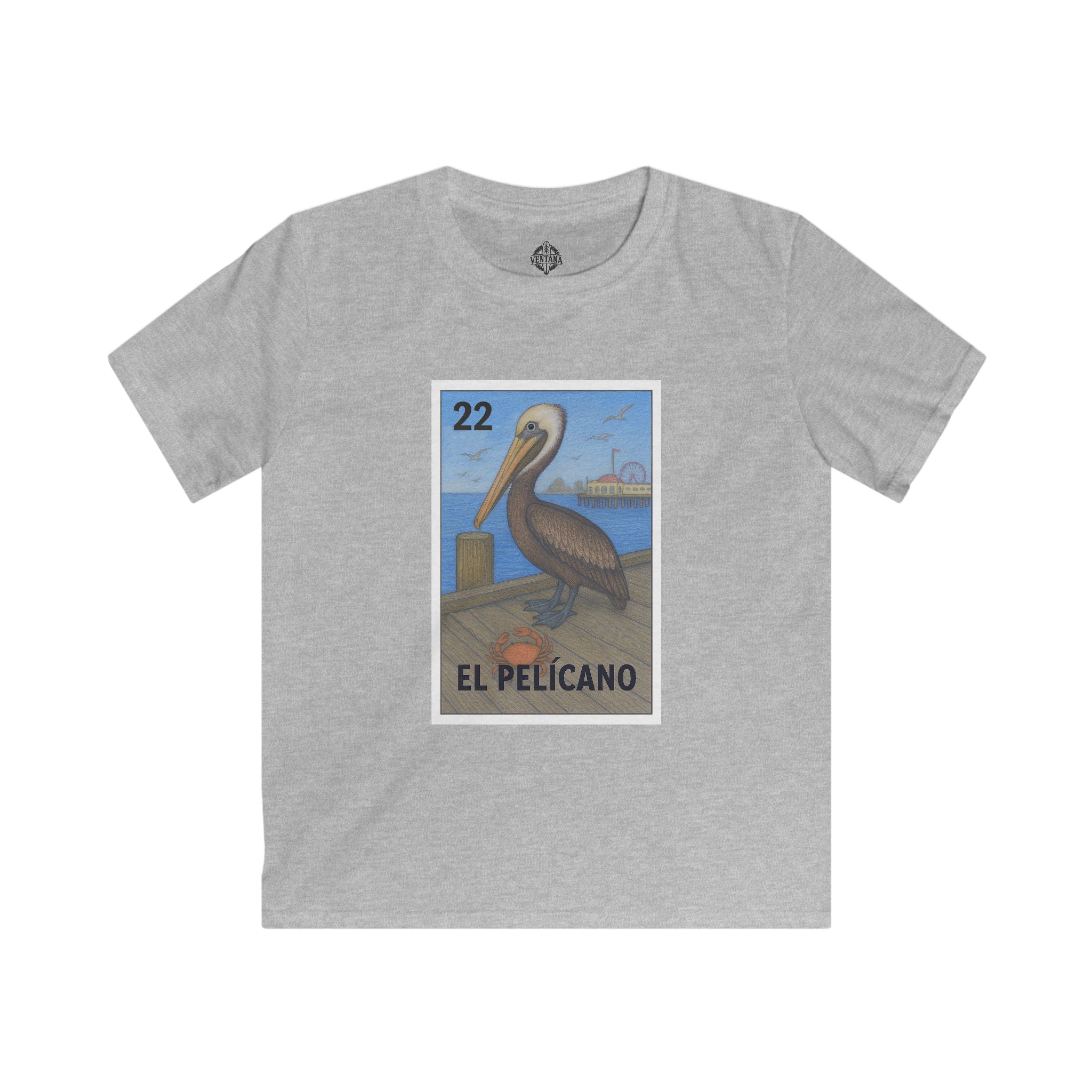 Pelican Lotería Kids - Soft Style U.S. Cotton T-Shirt (El Pelícano)