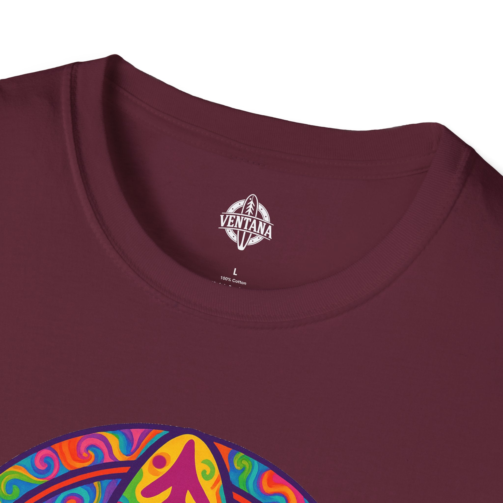 Ventana Psychedelic Treefish Logo - Soft Style U.S. Cotton T-Shirt