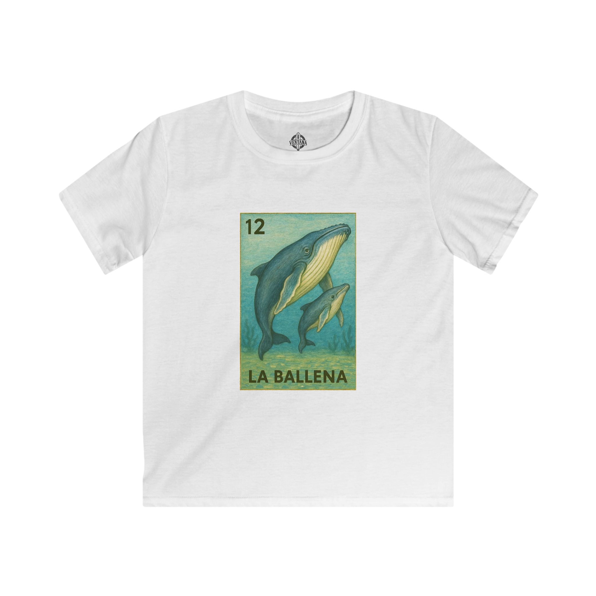 Whale Lotería Kids - Soft Style U.S. Cotton T-Shirt (La Ballena)