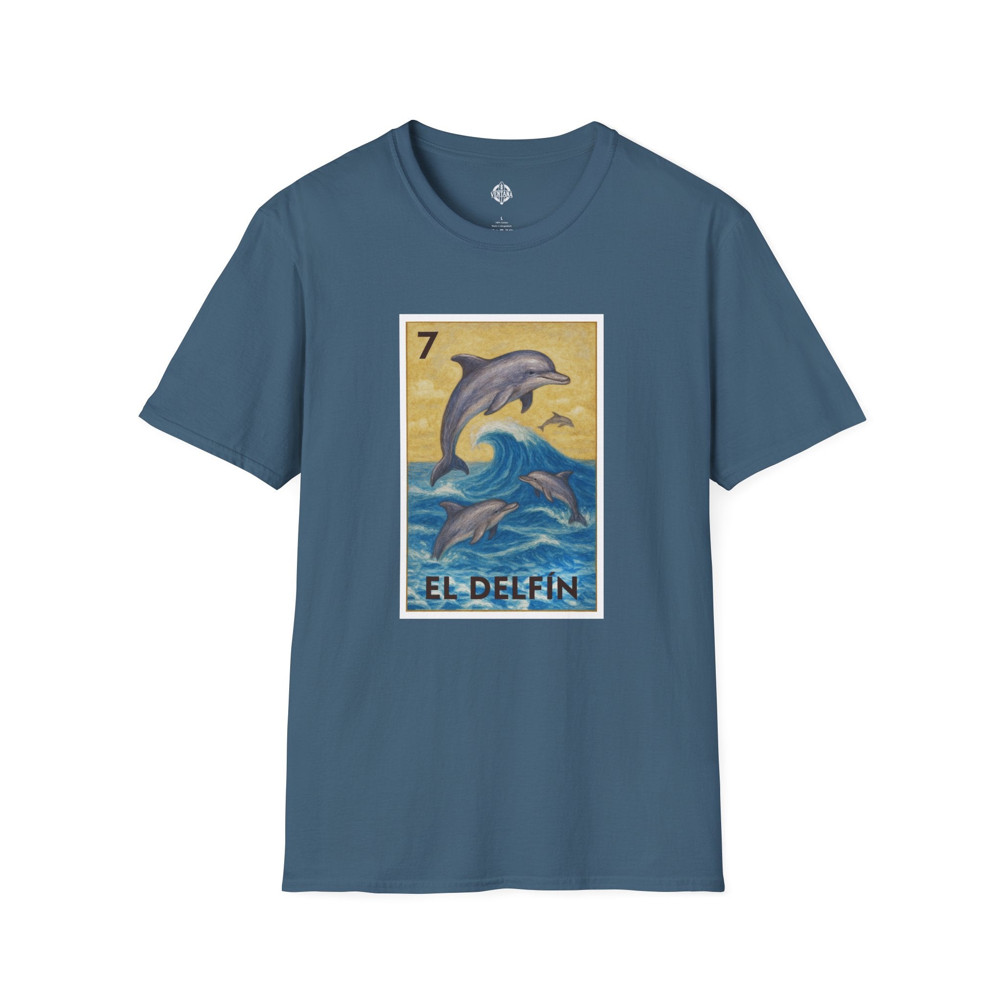 Dolphin Lotería Unisex - Soft Style U.S. Cotton T-Shirt (El Delfín)