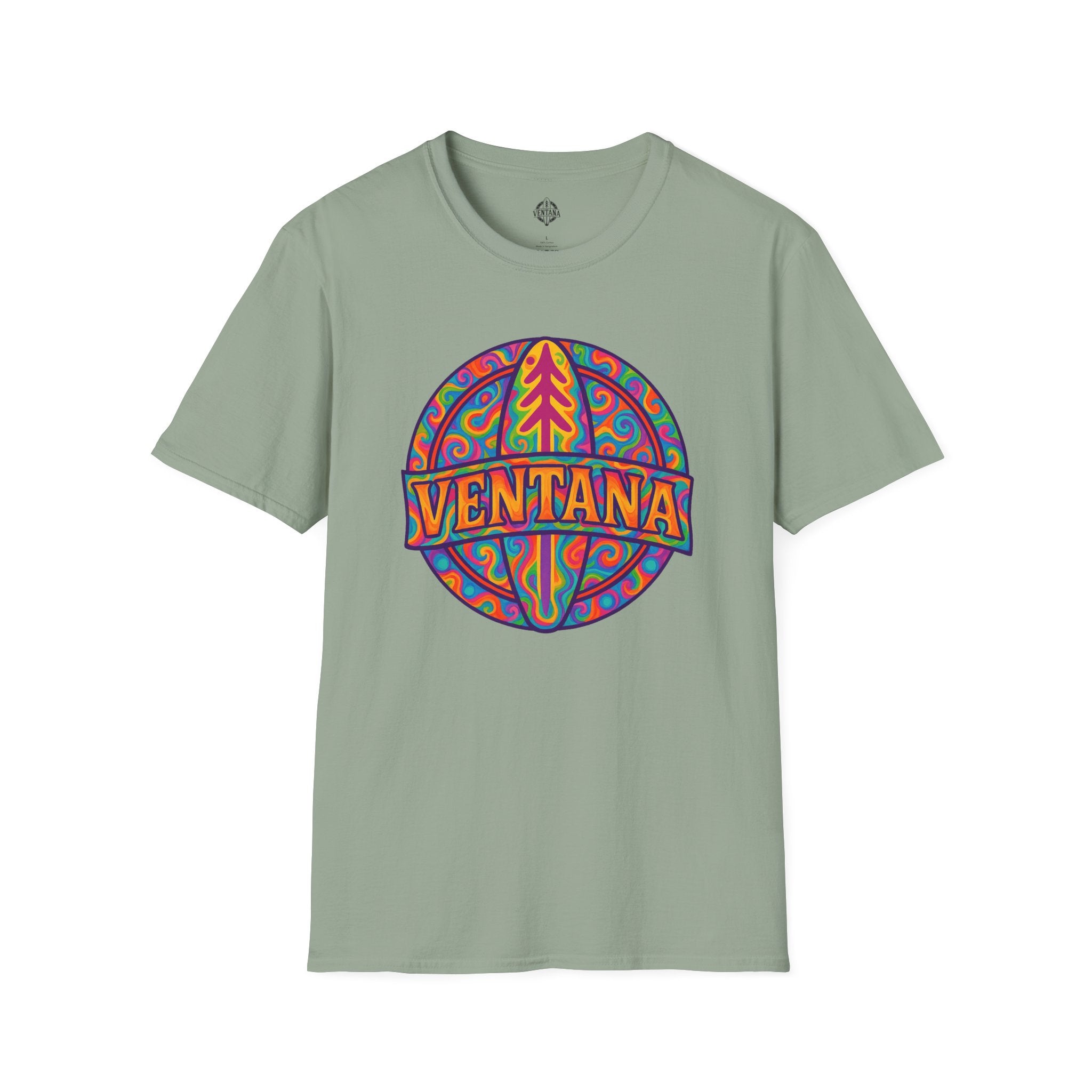 Ventana Psychedelic Treefish Logo - Soft Style U.S. Cotton T-Shirt