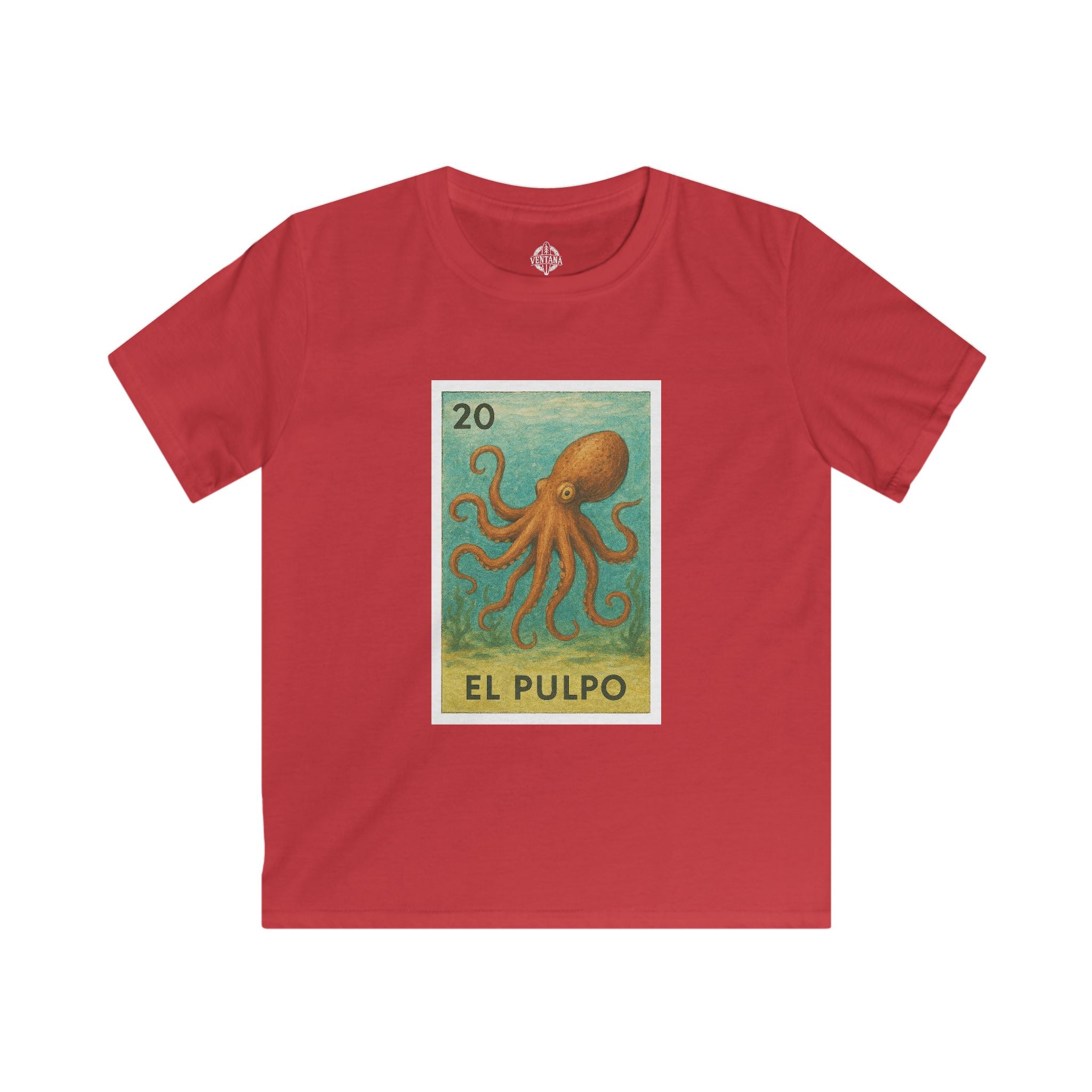 Octopus Lotería Kids - Soft Style U.S. Cotton T-Shirt (El Pulpo)