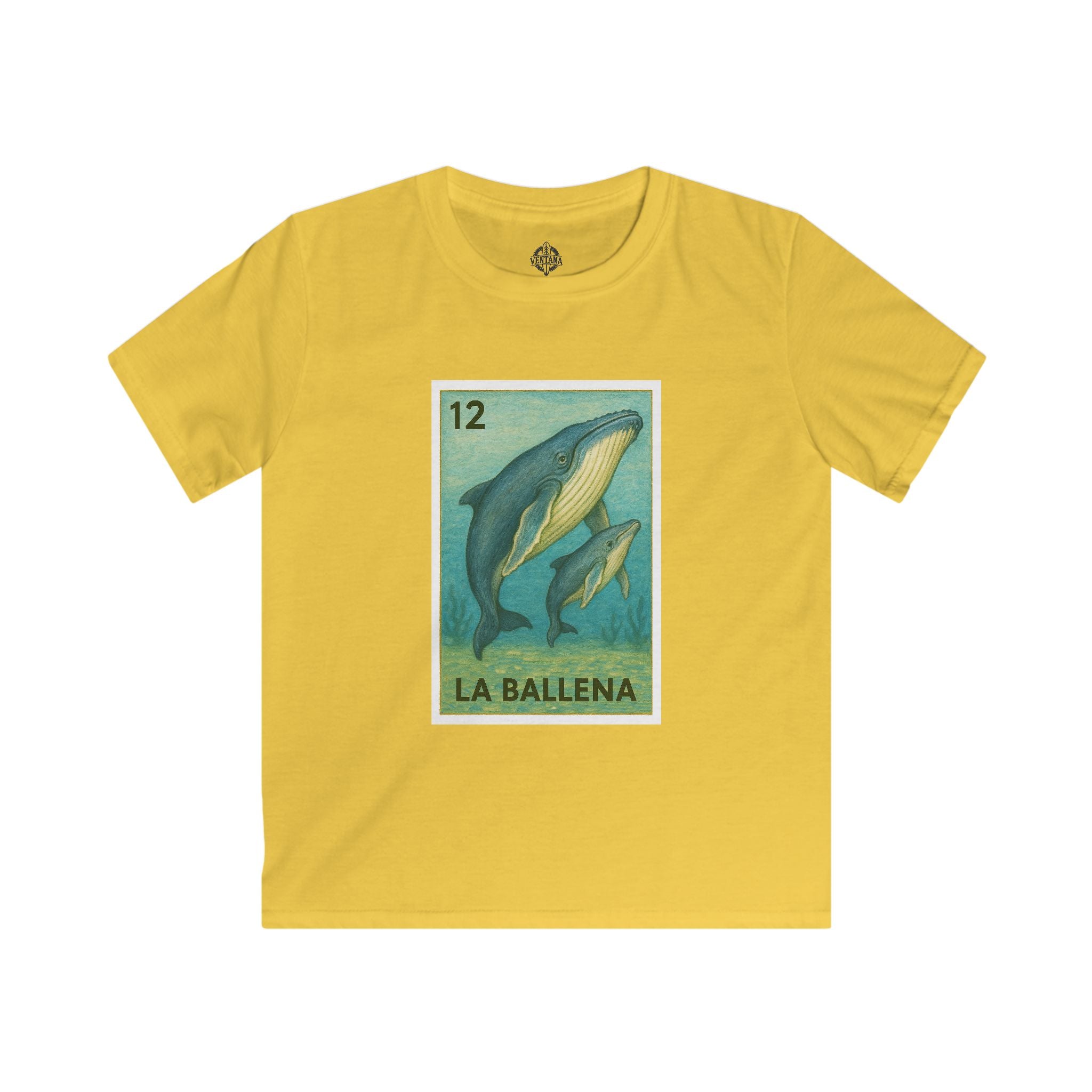 Whale Lotería Kids - Soft Style U.S. Cotton T-Shirt (La Ballena)