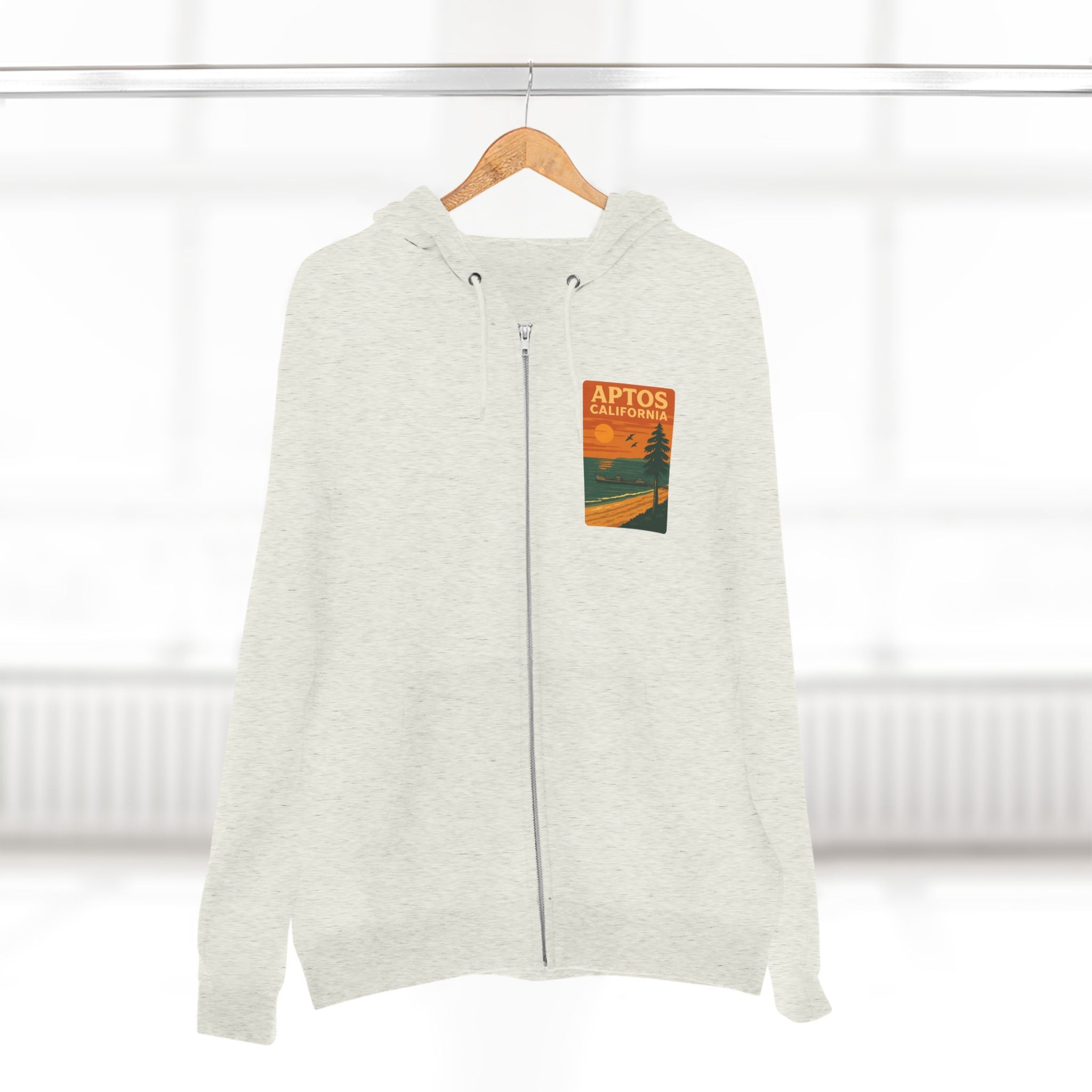 Aptos California Sunset Unisex - Zip Cotton Blend Fleece Hoodie