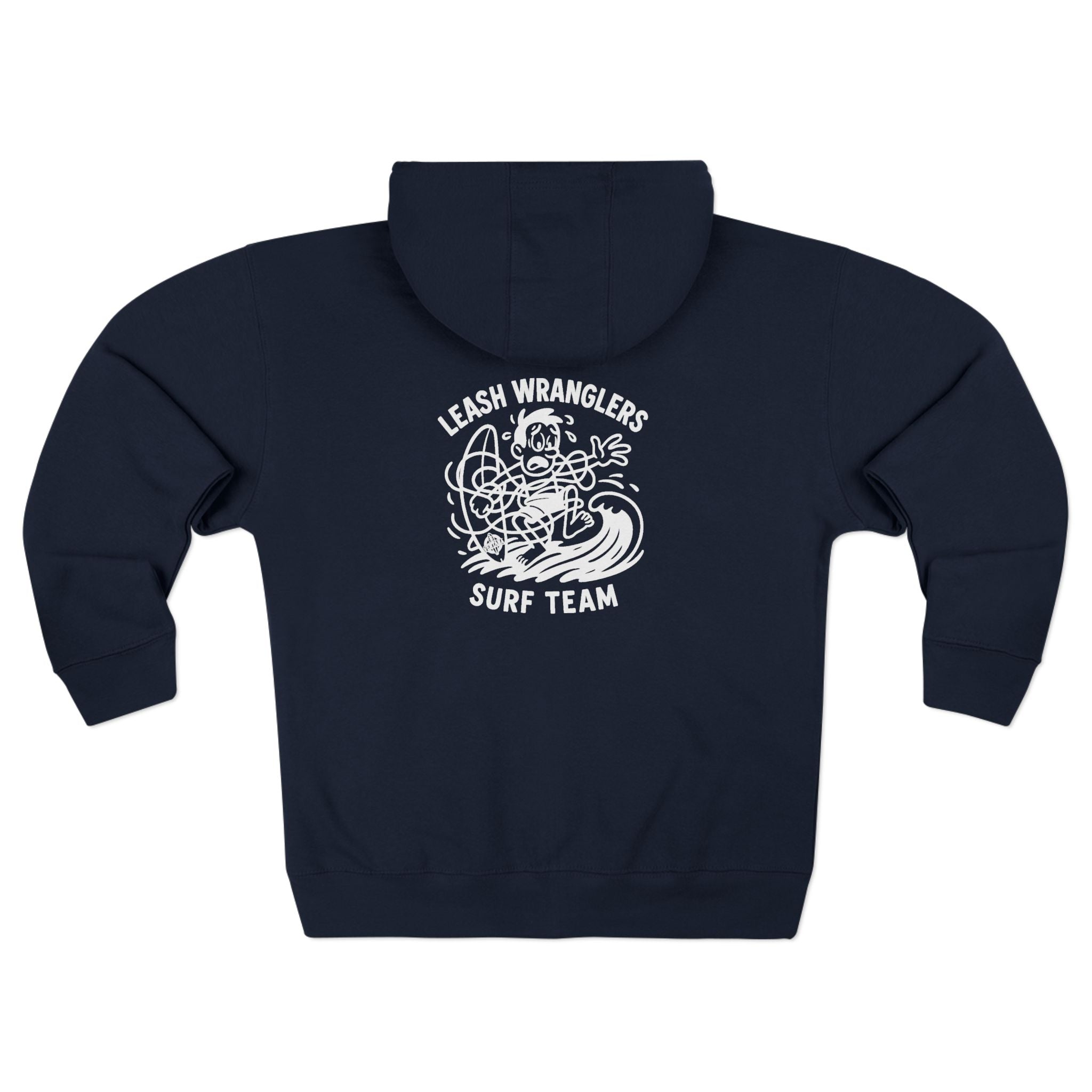 Leash Wranglers Surf Team Unisex - Zip Cotton Blend Fleece Hoodie