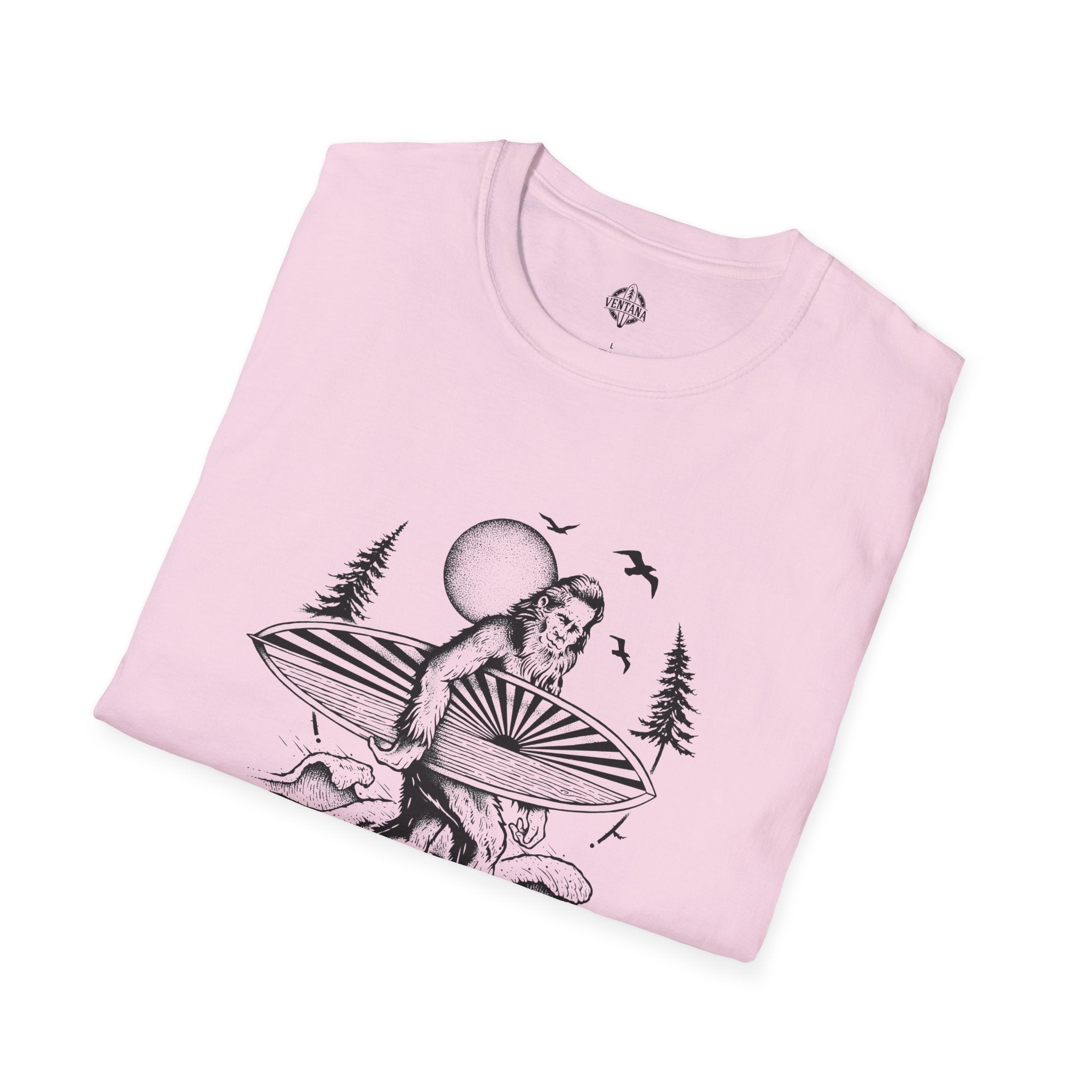 Ventana Surfsquatch by Thiago Bianchini Unisex - Soft Style U.S. Cotton T-Shirt