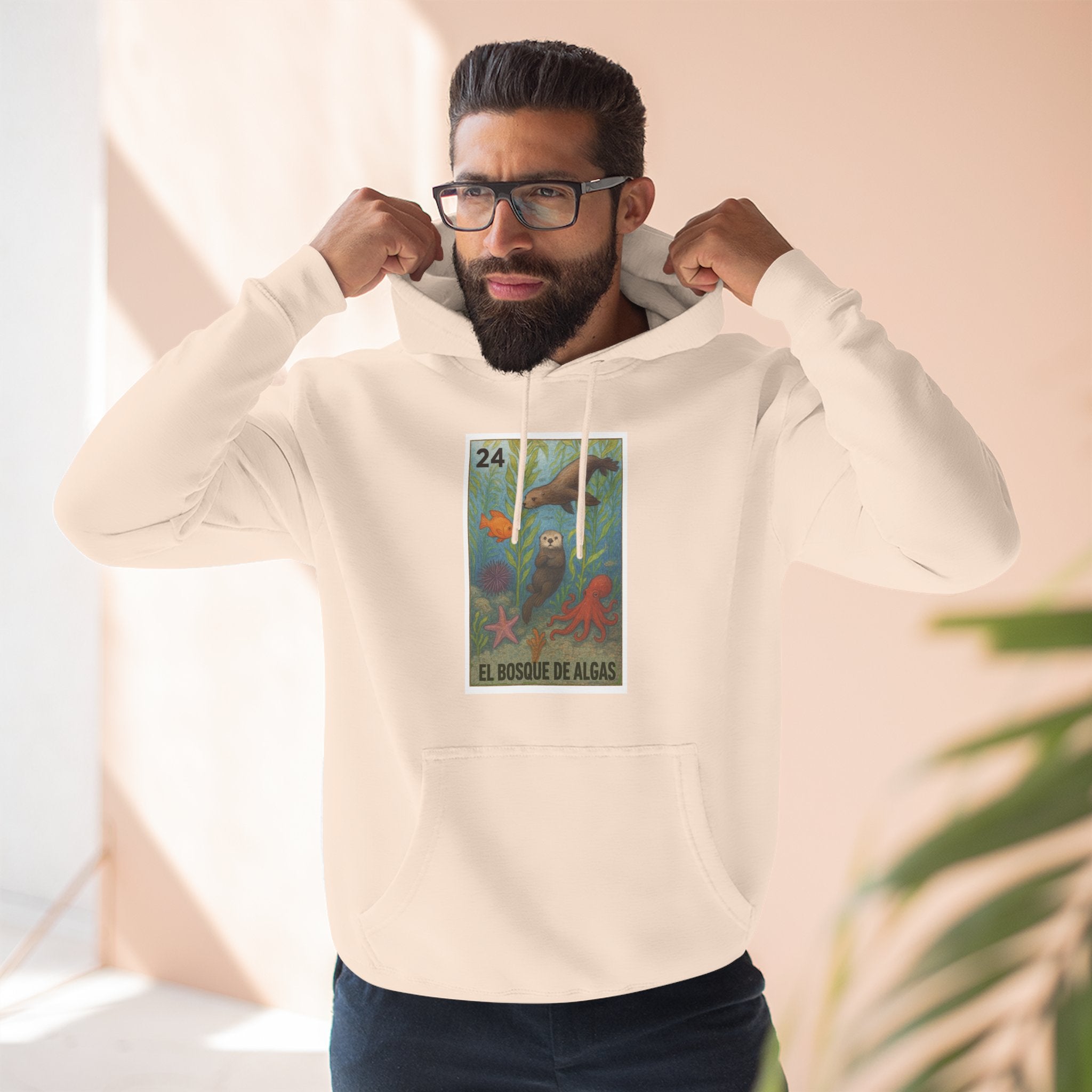Kelp Forest Lotería Unisex - Pull-Over Cotton Blend Fleece Hoodie (El Bosque de Algas)