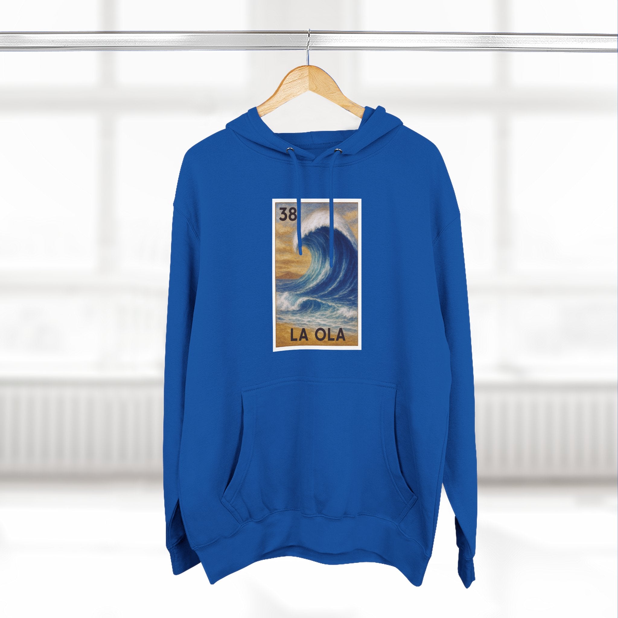 Wave Lotería Unisex - Pull-Over Cotton Blend Fleece Hoodie (La Ola)