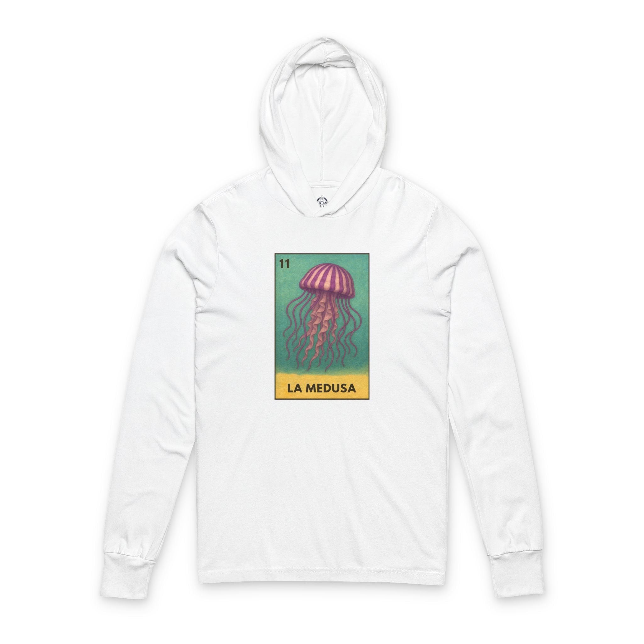 Sea Jelly Lotería Unisex - Cotton Hooded Long Sleeve Hooded T-Shirt (La Medusa)
