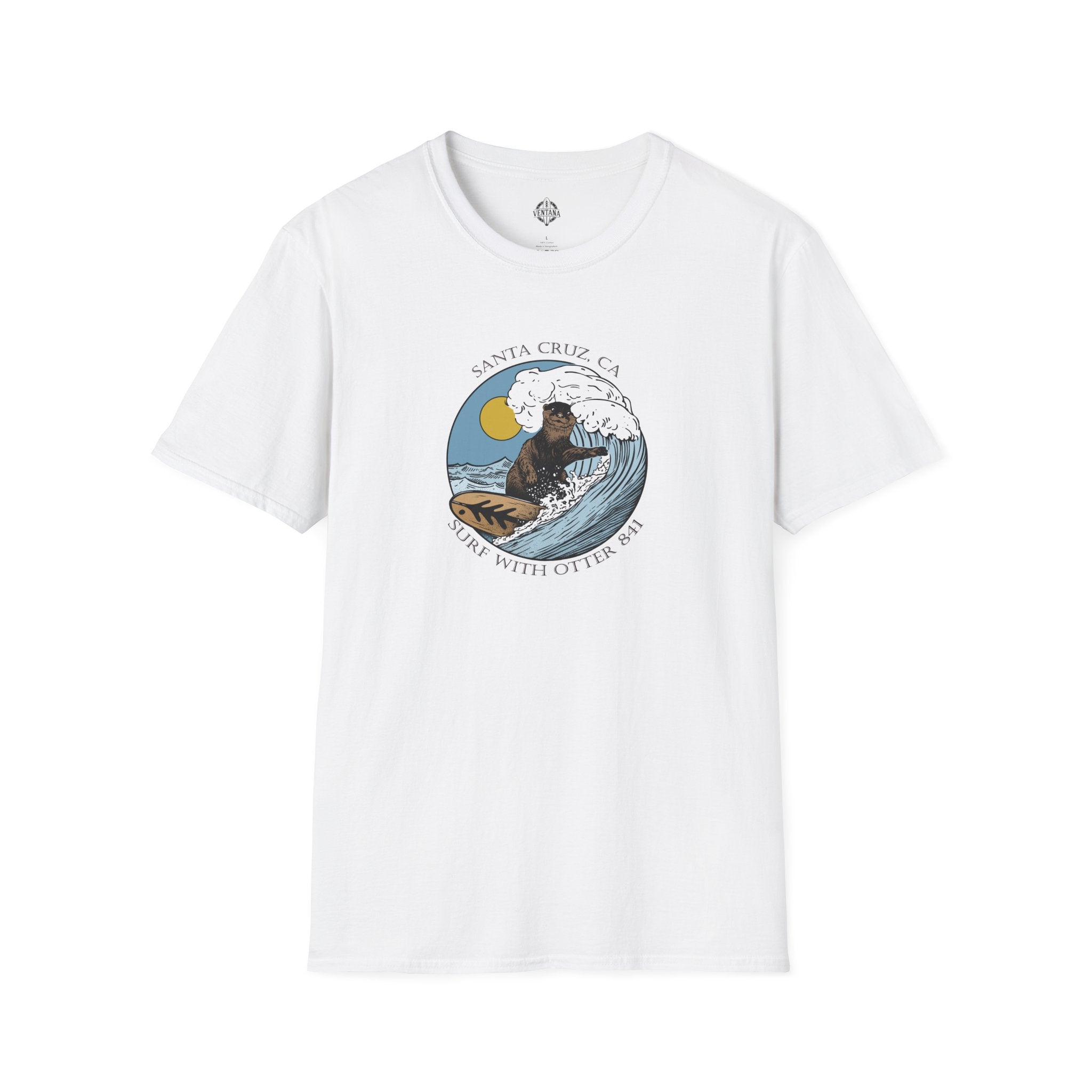Surf with Otter 841 by Thiago Bianchini Unisex - Soft Style U.S. Cotton T-Shirt