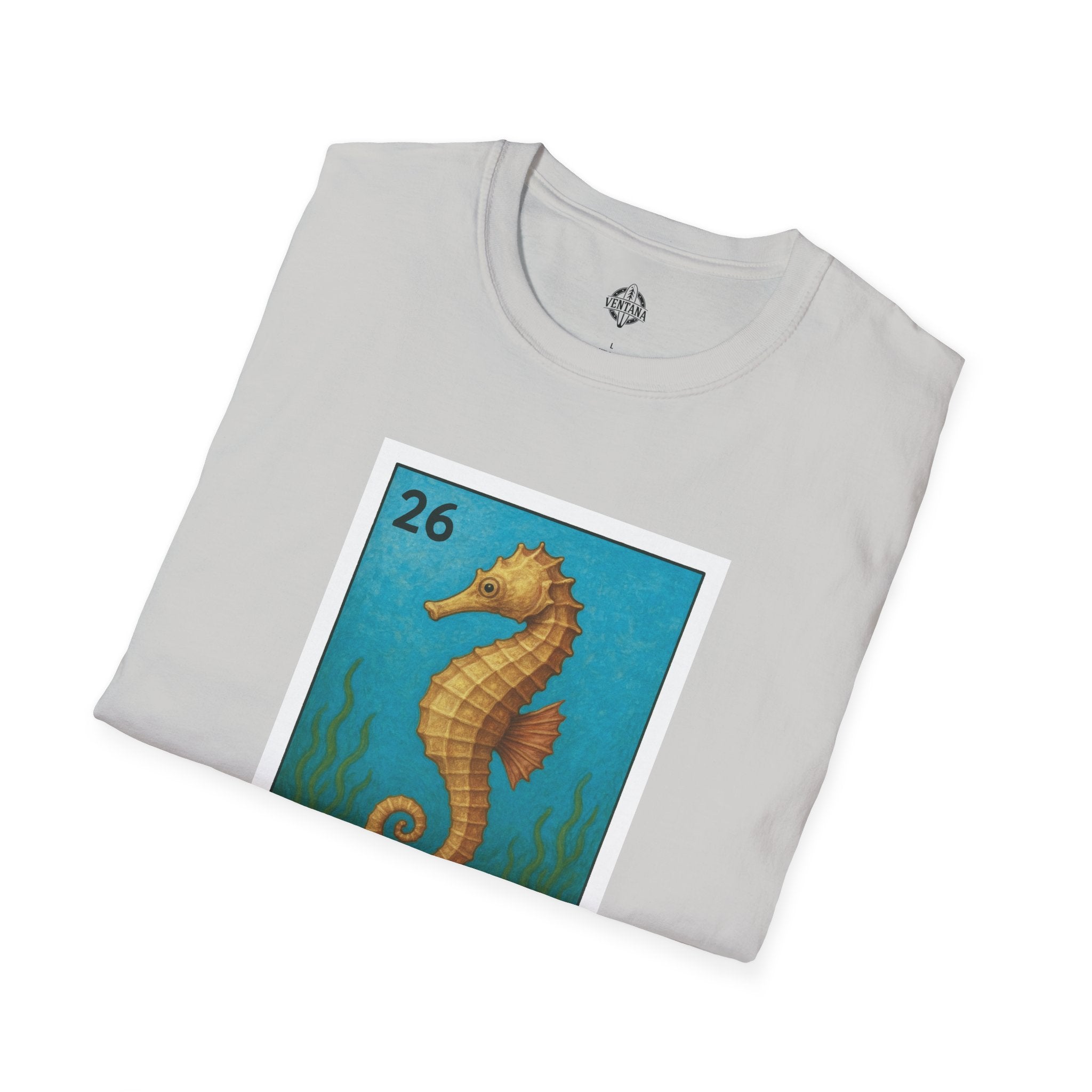 Seahorse Lotería Unisex - Soft Style U.S. Cotton T-Shirt (El Caballito del Mar)