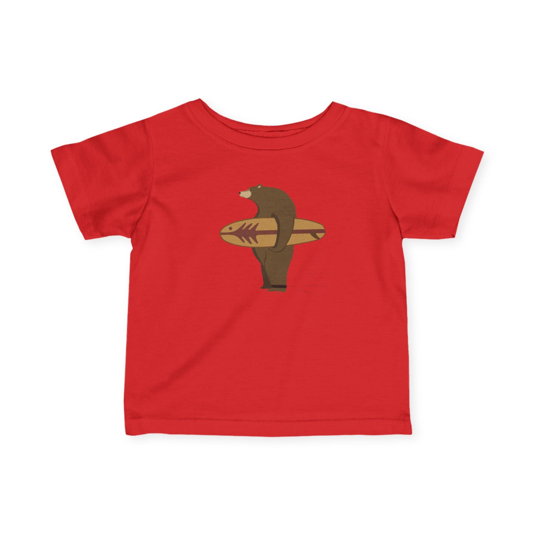 Surfing Grizzly Bear by Fabian Lavater - Infant 100% Cotton T-Shirt