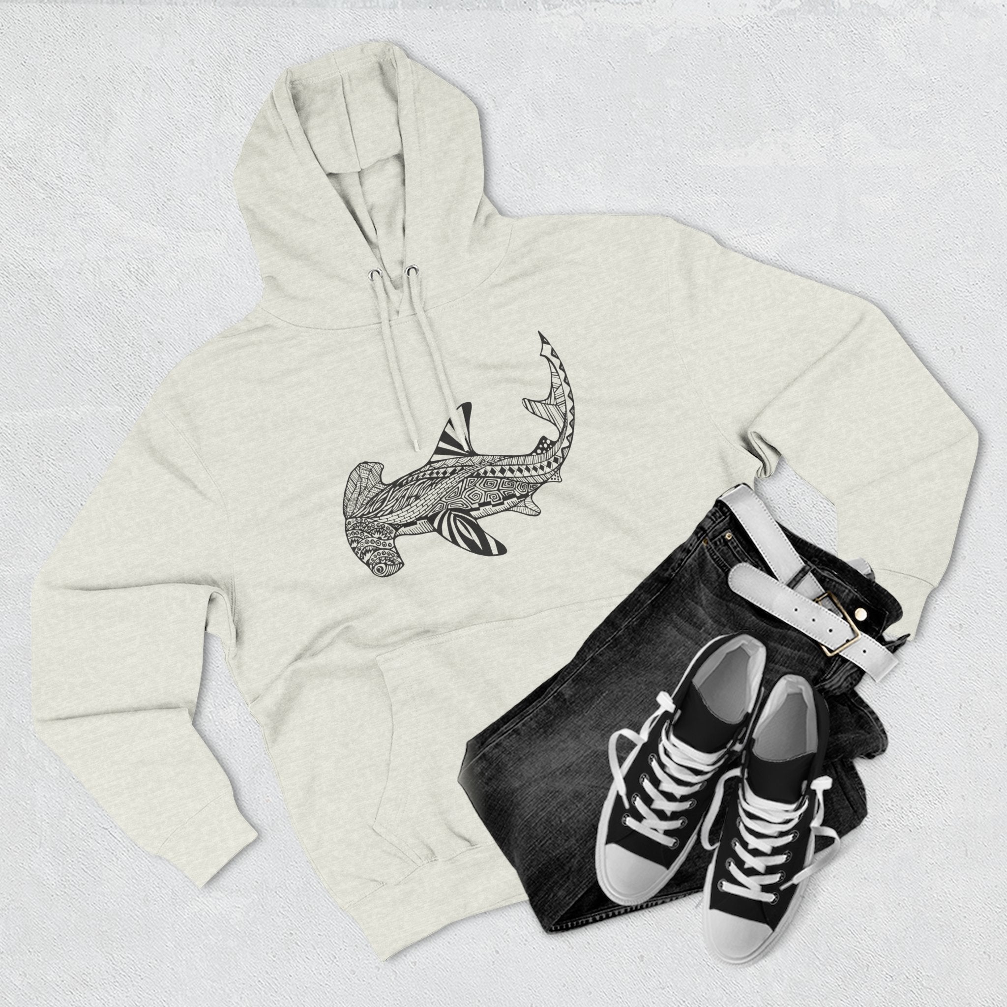 Ventangle Hammerhead Unisex - Pull-Over Cotton Blend Fleece Hoodie