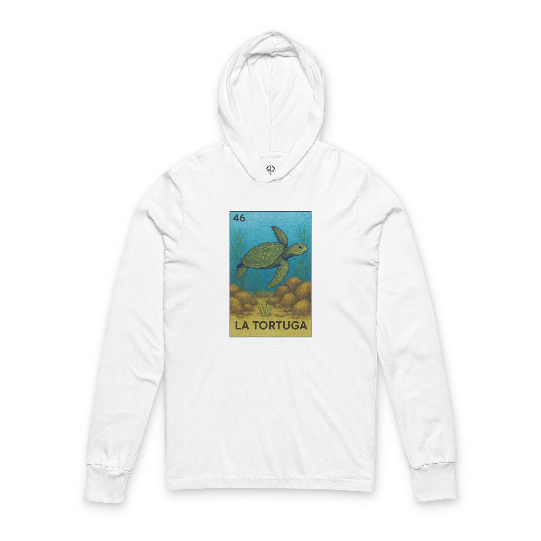 Turtle Lotería Unisex - Cotton Hooded Long Sleeve Hooded T-Shirt (La Tortuga)