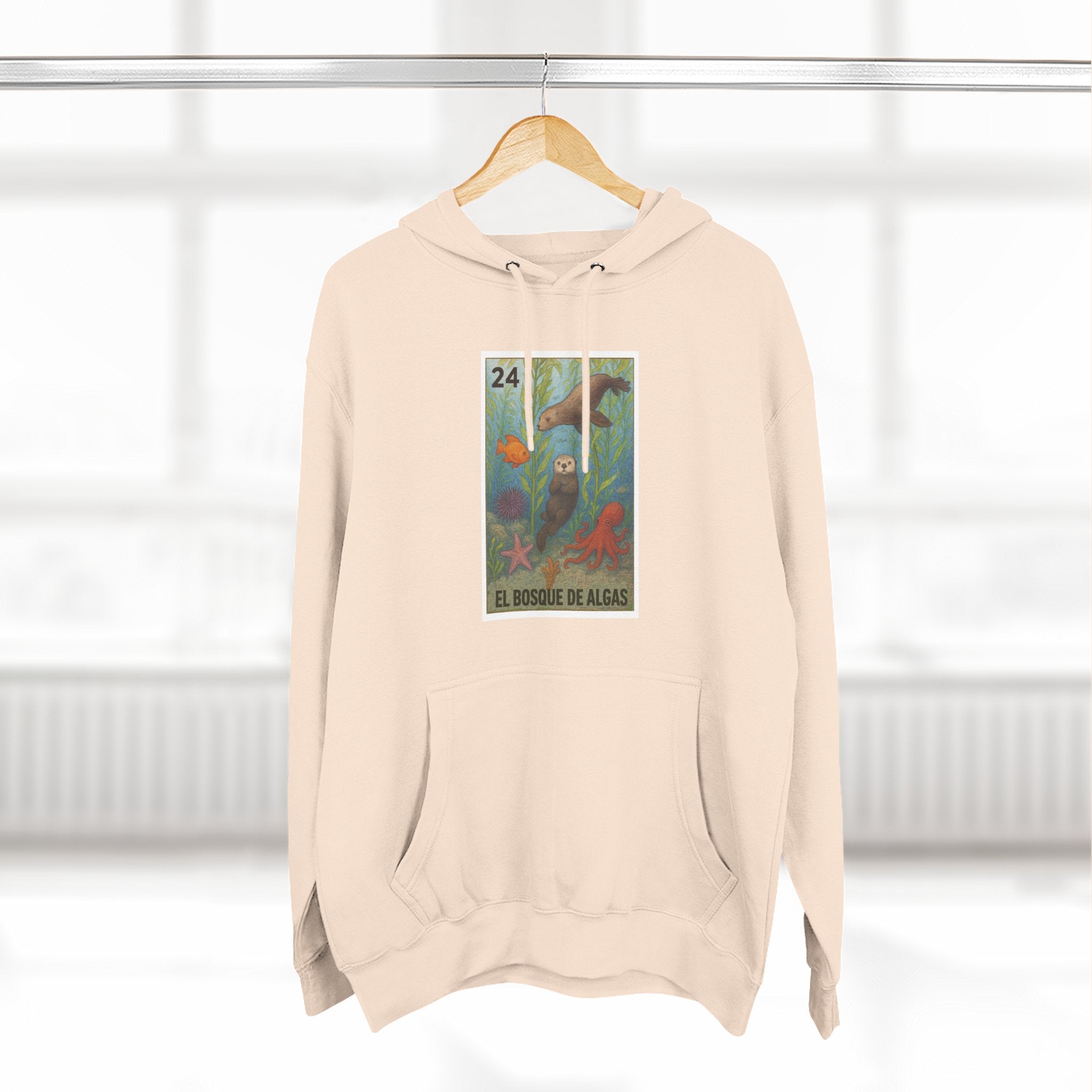 Kelp Forest Lotería Unisex - Pull-Over Cotton Blend Fleece Hoodie (El Bosque de Algas)