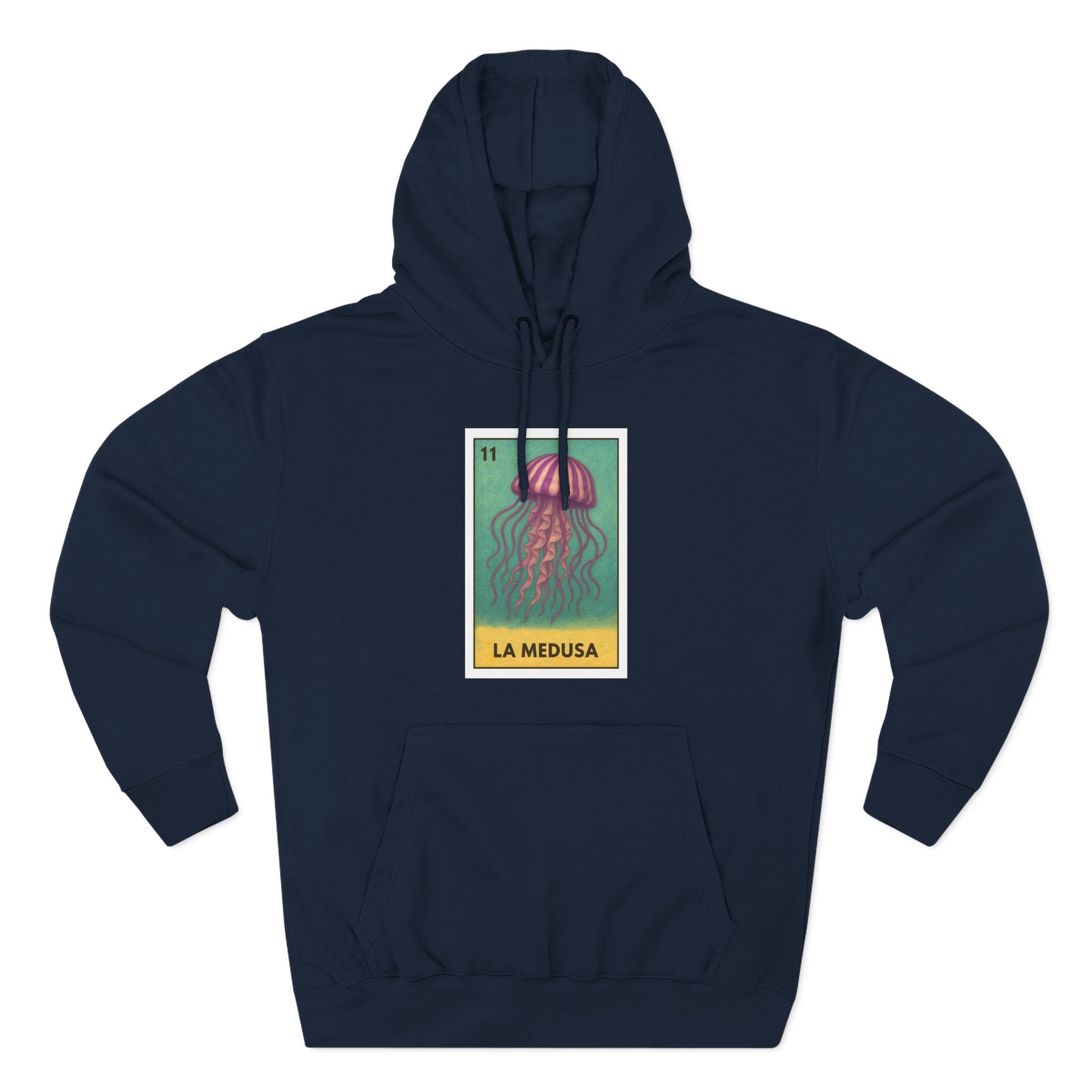 Sea Jelly Lotería Unisex - Pull-Over Cotton Blend Fleece Hoodie (La Medusa)