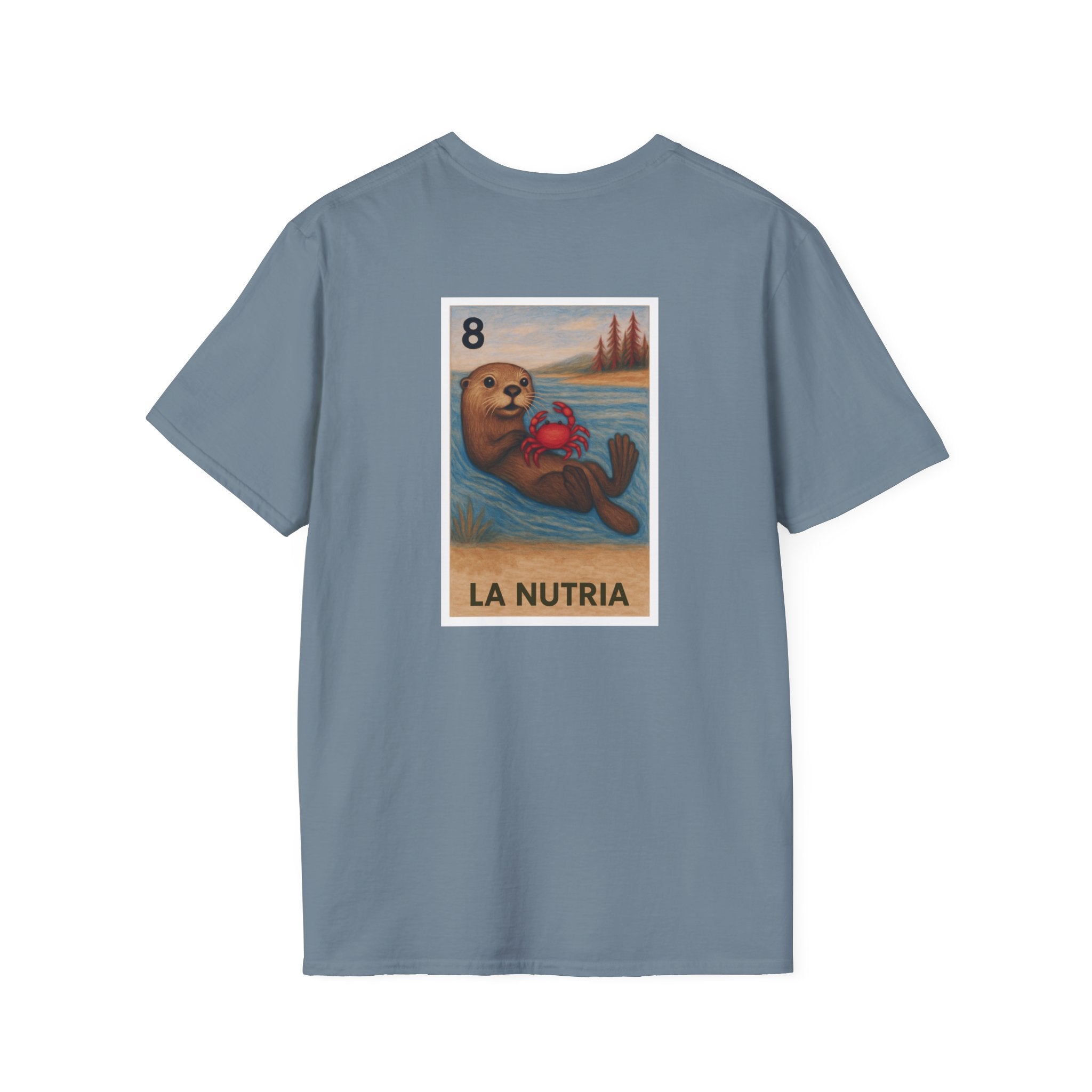 Sea Otter Lotería Unisex - Soft Style U.S. Cotton T-Shirt (La Nutria)