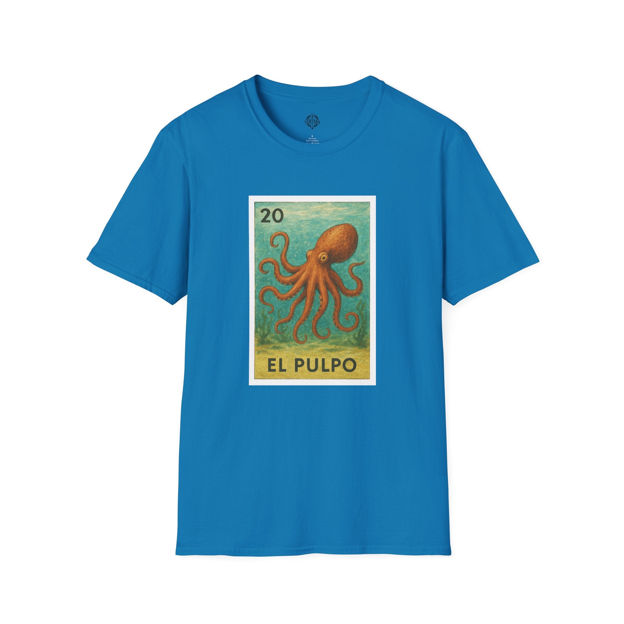 Octopus Lotería Unisex - Soft Style U.S. Cotton T-Shirt (El Pulpo)