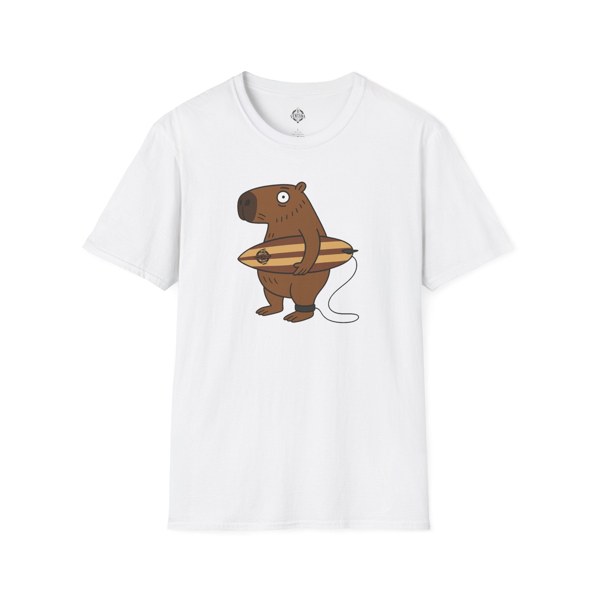 Capybara Surfer Unisex - Soft Style U.S. Cotton T-Shirt