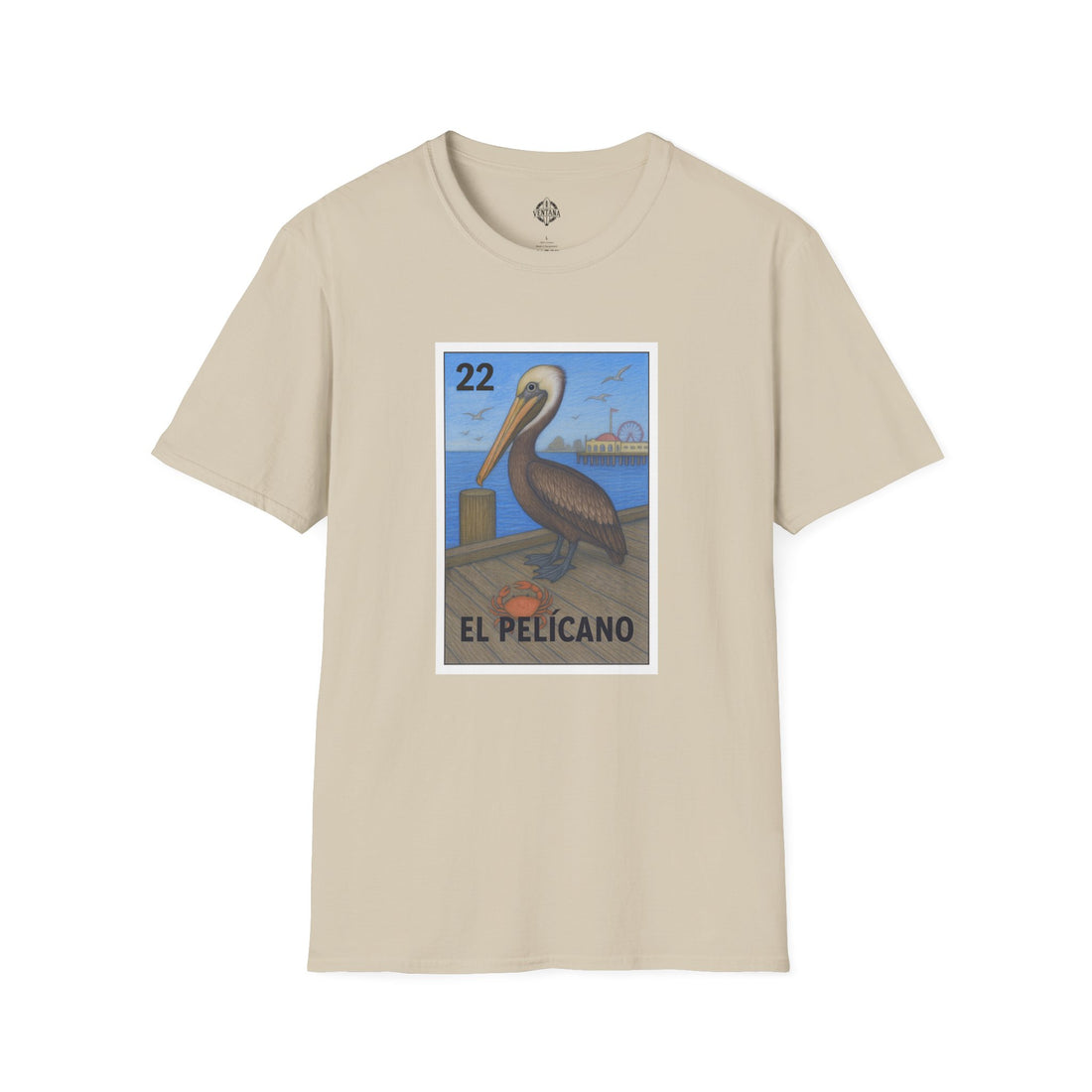 Pelican Lotería Unisex - Soft Style U.S. Cotton T-Shirt (El Pelícano)