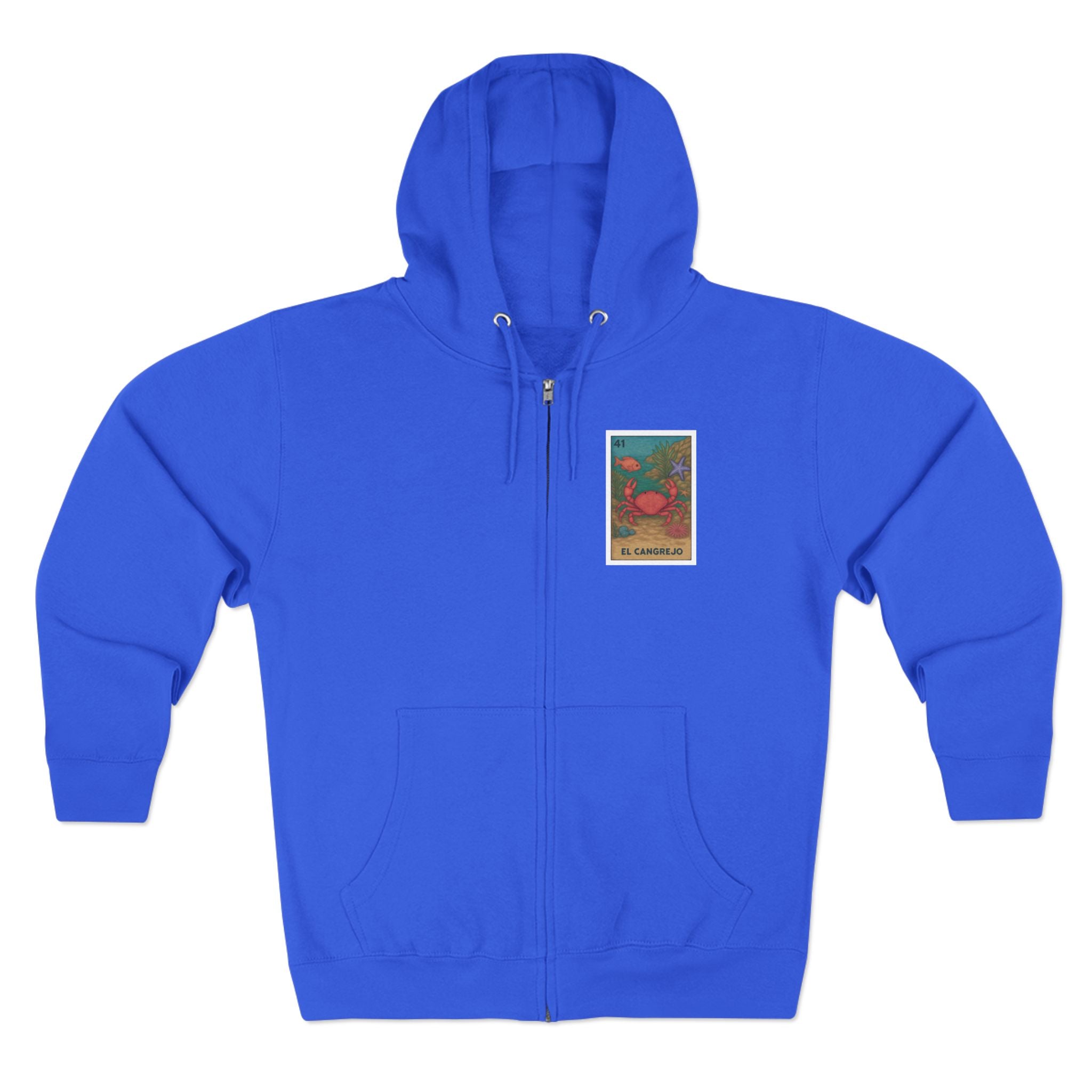 Crab Lotería Unisex - Zip Cotton Blend Fleece Hoodie (El Cangrejo)