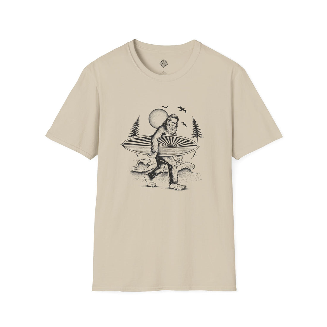 Ventana Surfsquatch by Thiago Bianchini Unisex - Soft Style U.S. Cotton T-Shirt