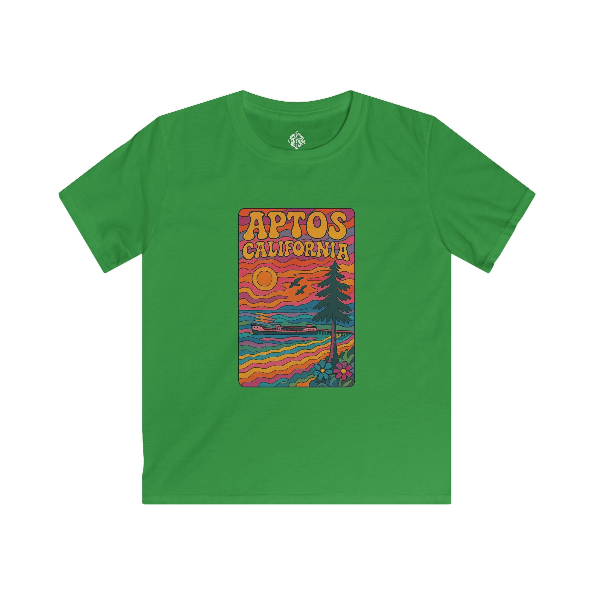 Aptos California Psychedelic Kids - Soft Style U.S. Cotton T-Shirt