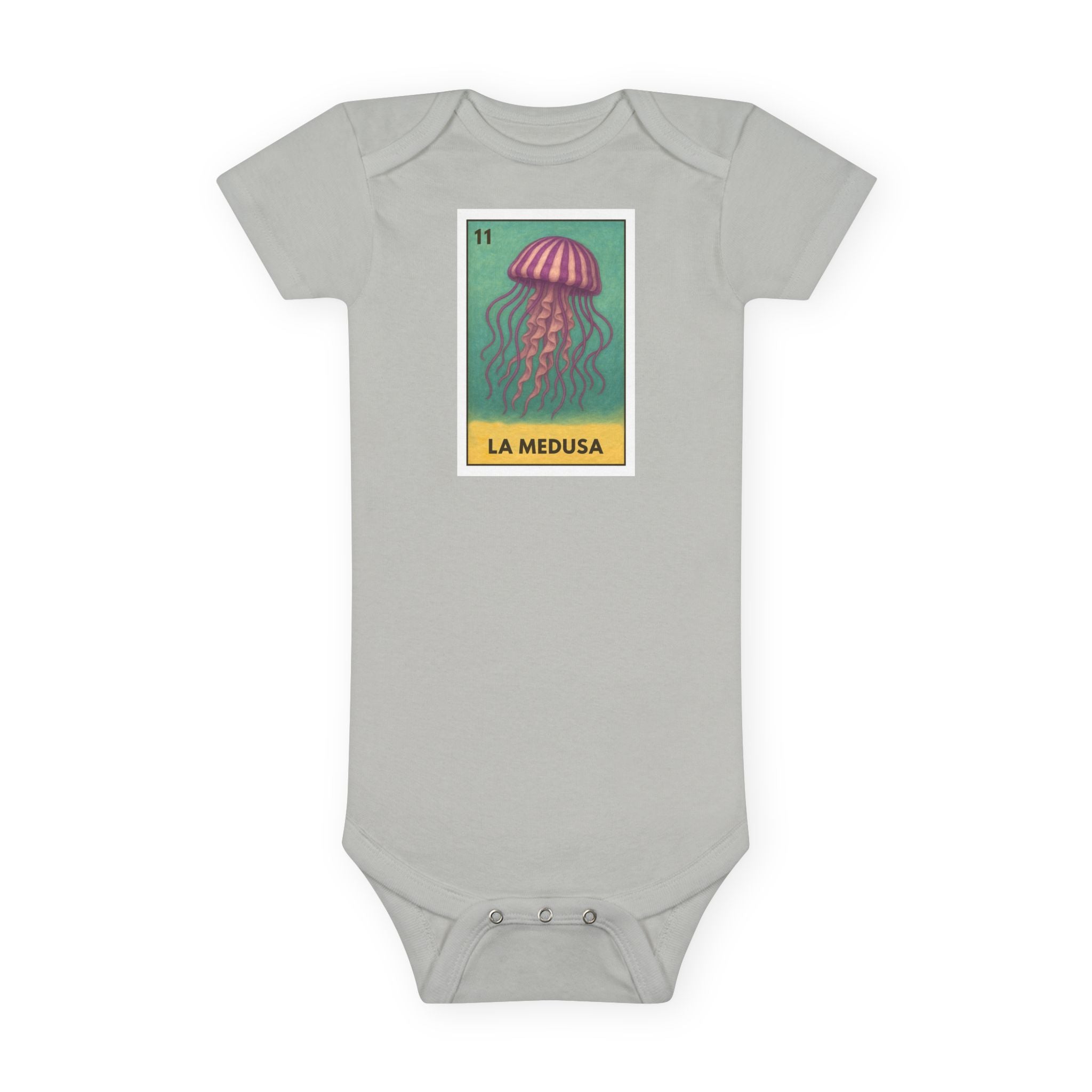 Sea Jelly Lotería - Baby Short Sleeve 100% Cotton Onesie (La Medusa)
