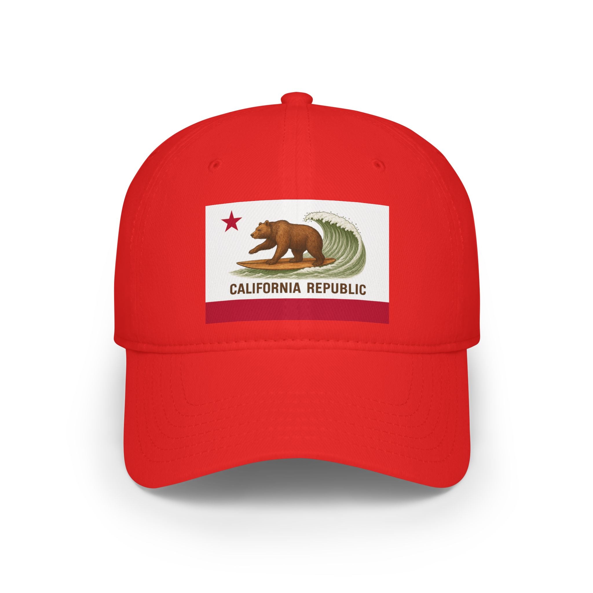 California Surfing Bear Flag Unisex - 100% Cotton Baseball Cap