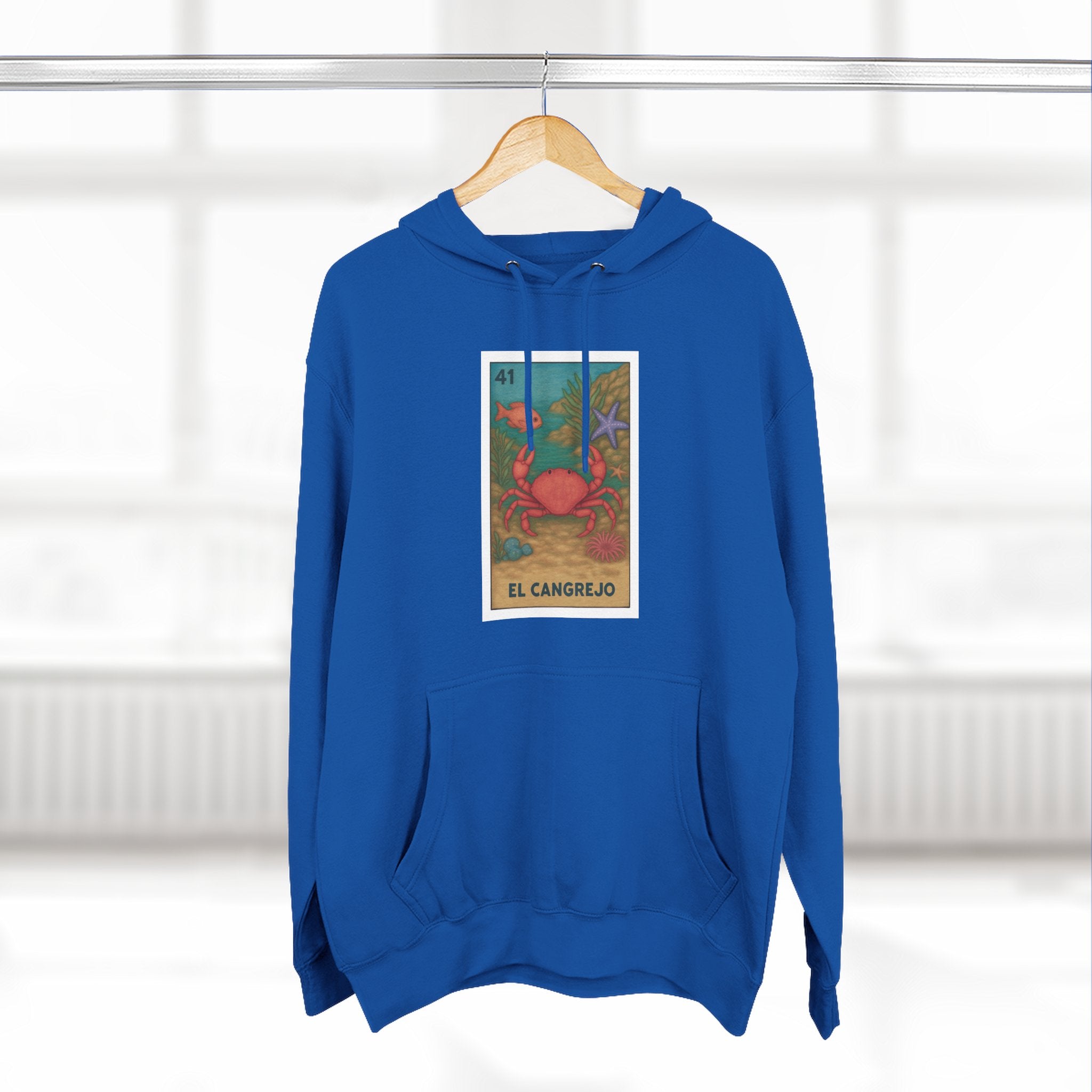 Crab Lotería Unisex - Pull-Over Cotton Blend Fleece Hoodie (El Cangrejo)