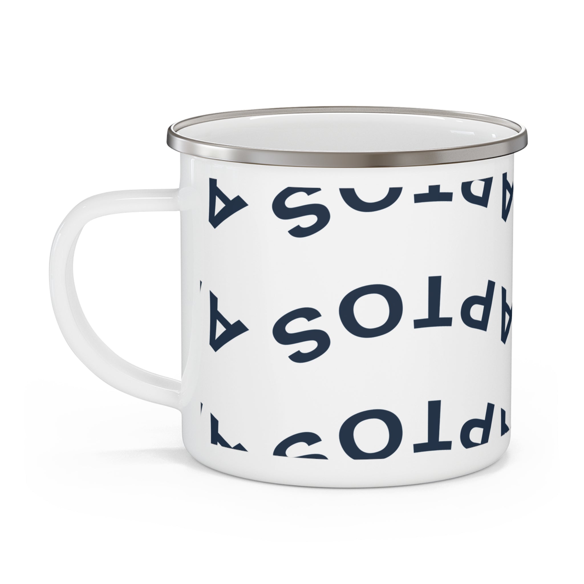 Aptos California Upside Down Enamel Camping Mug (12oz, small)