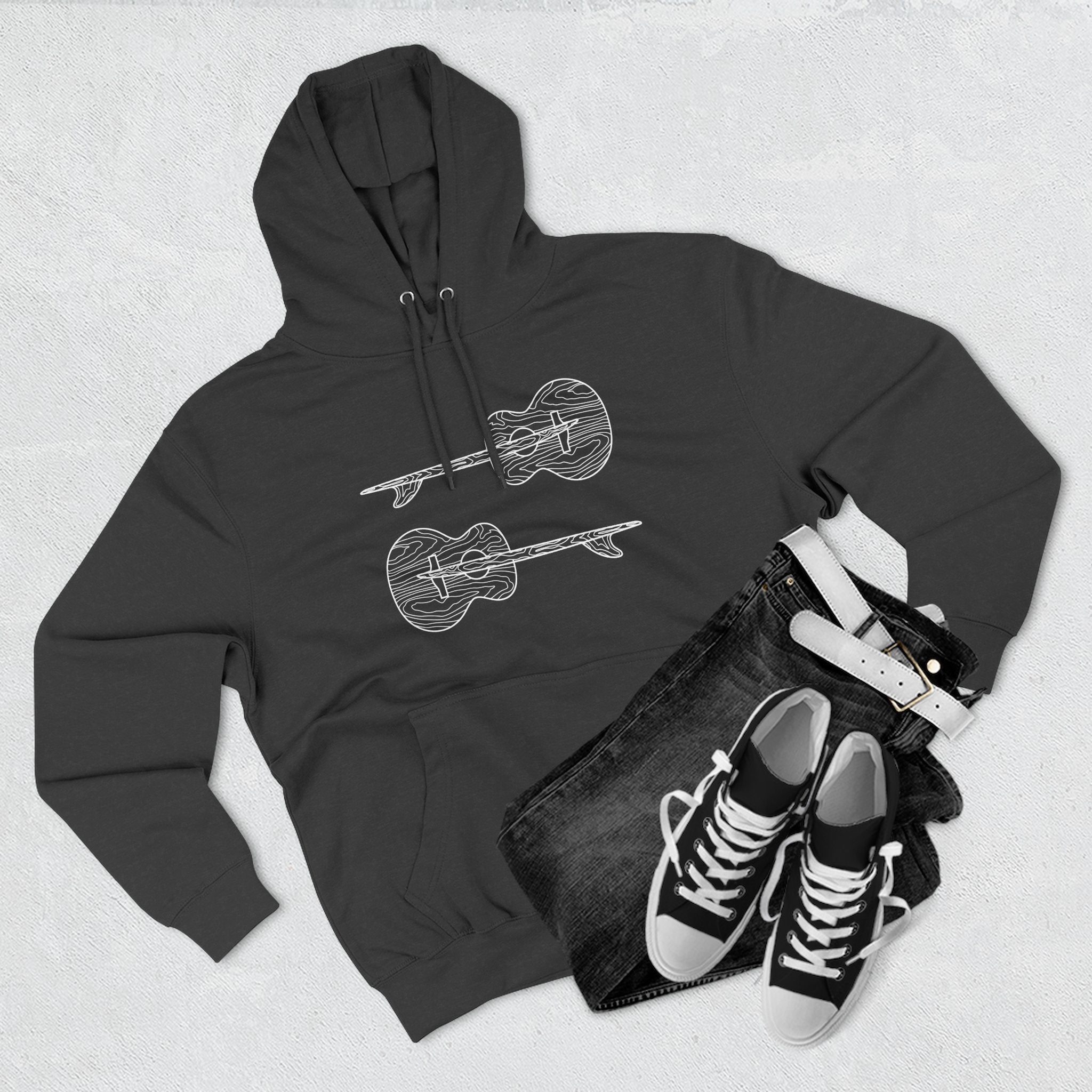 Ventana Santa Cruz Guitar Collab Unisex - Pull-Over Cotton Blend Fleece Hoodie