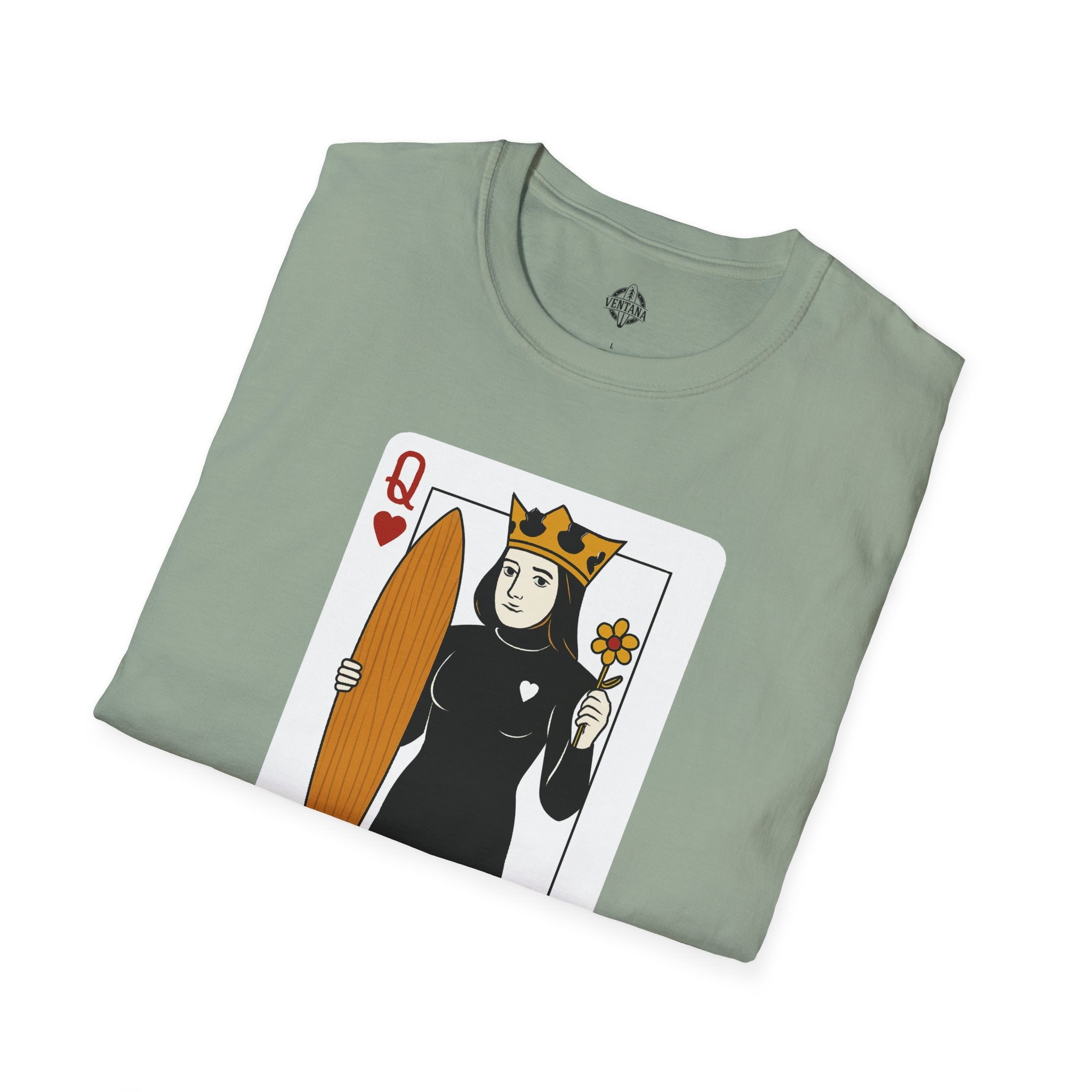 Queen of Hearts Surfer Unisex - U.S. Cotton T-Shirt