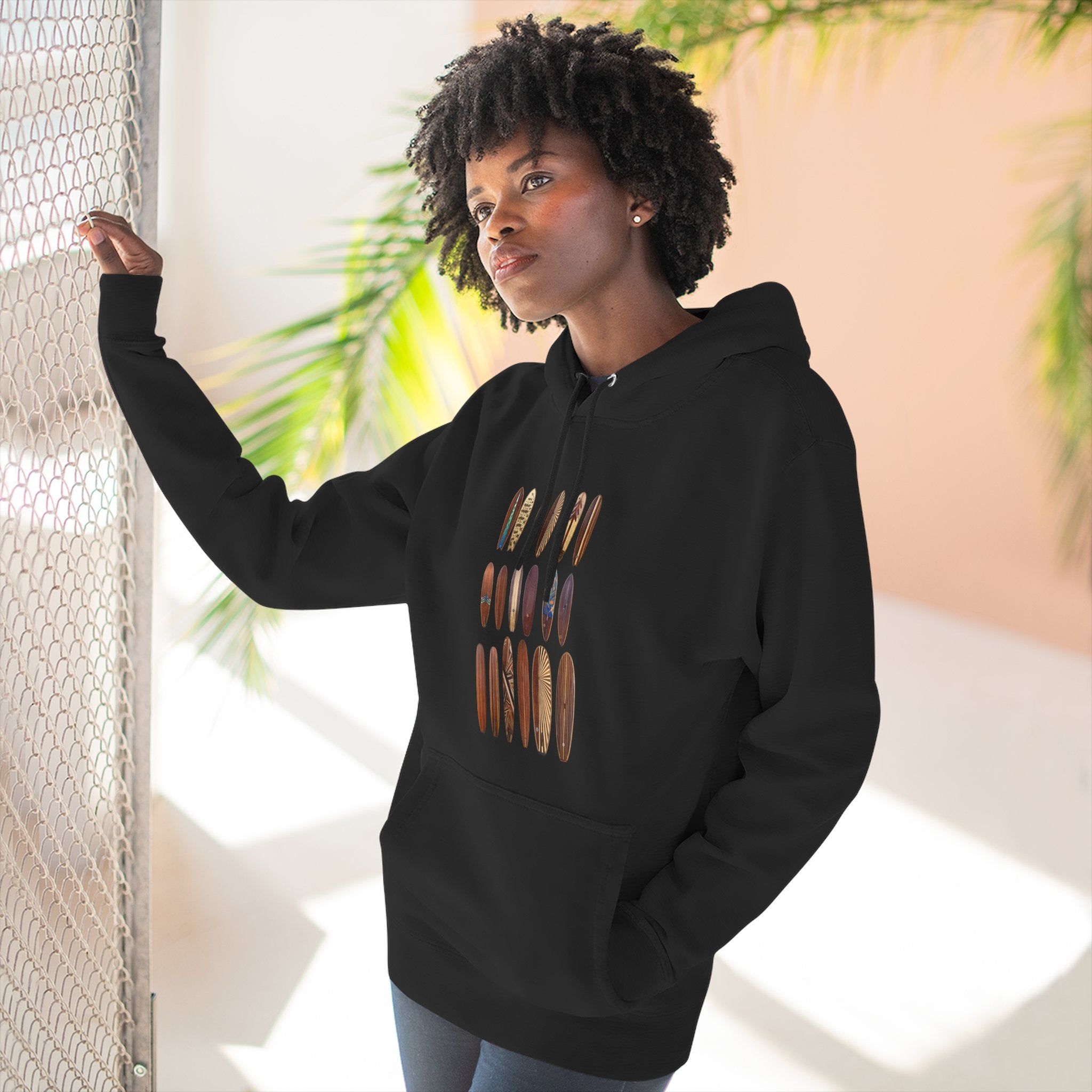 Ventana Wooden Surfboards Unisex - Pull-Over Cotton Blend Fleece Hoodie
