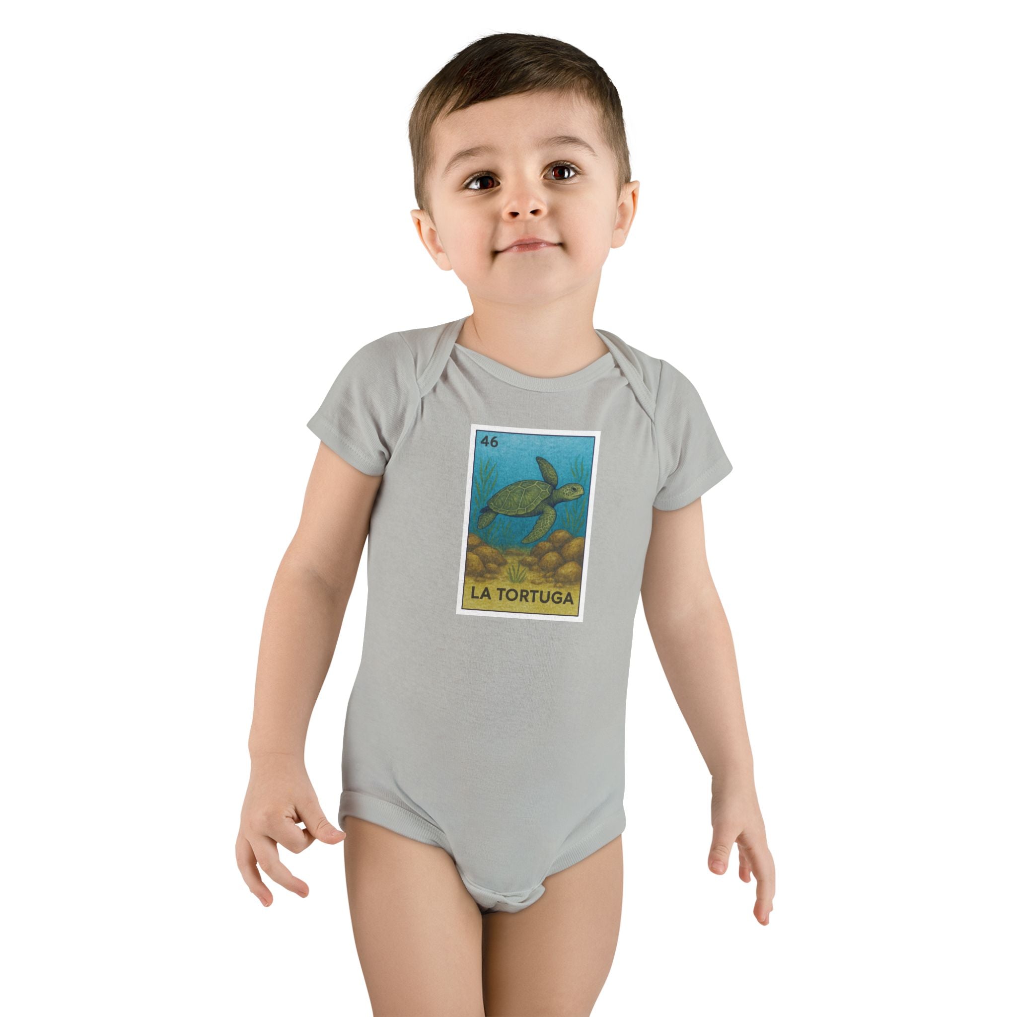 Turtle Lotería - Baby Short Sleeve 100% Cotton Onesie (La Tortuga)