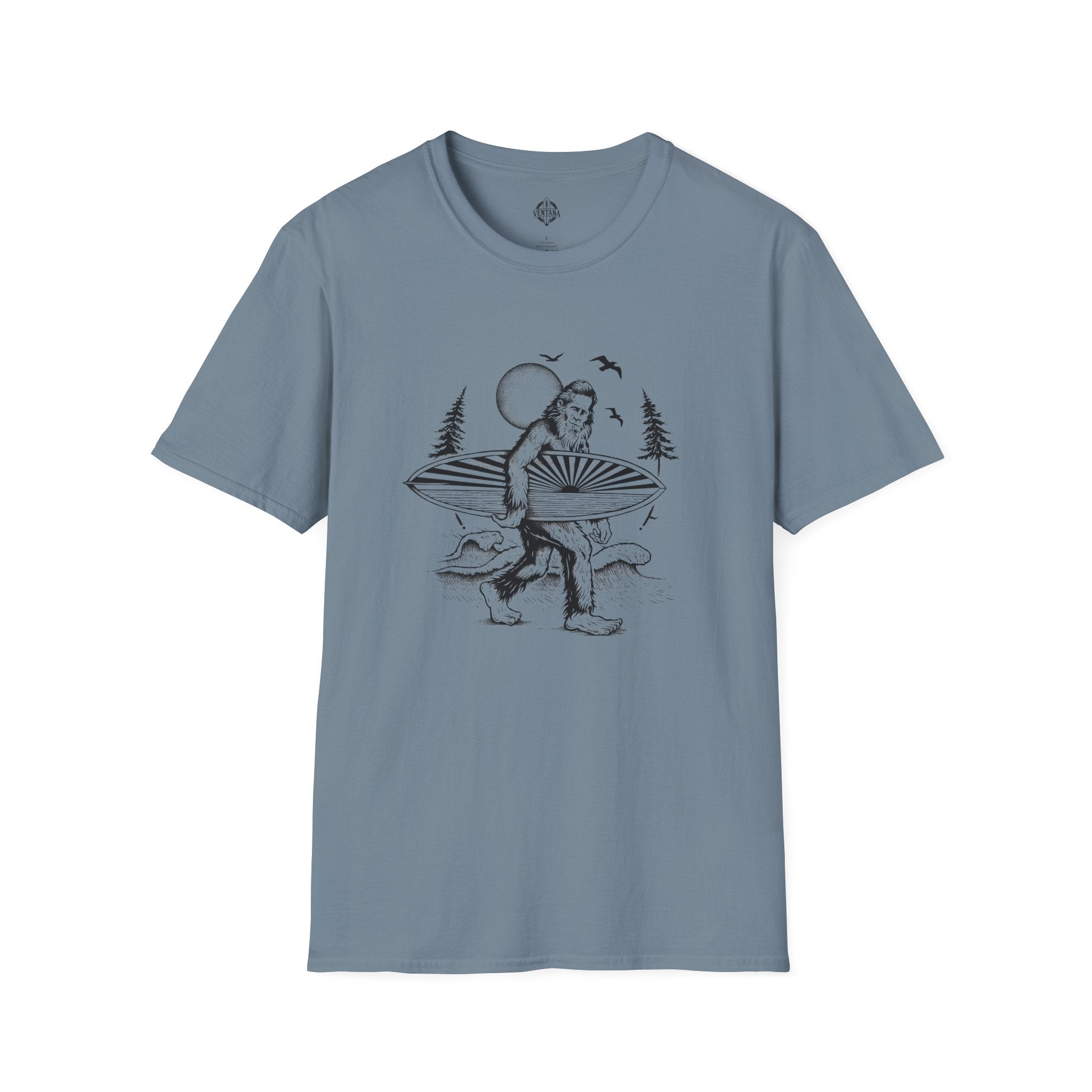 Ventana Surfsquatch by Thiago Bianchini Unisex - Soft Style U.S. Cotton T-Shirt