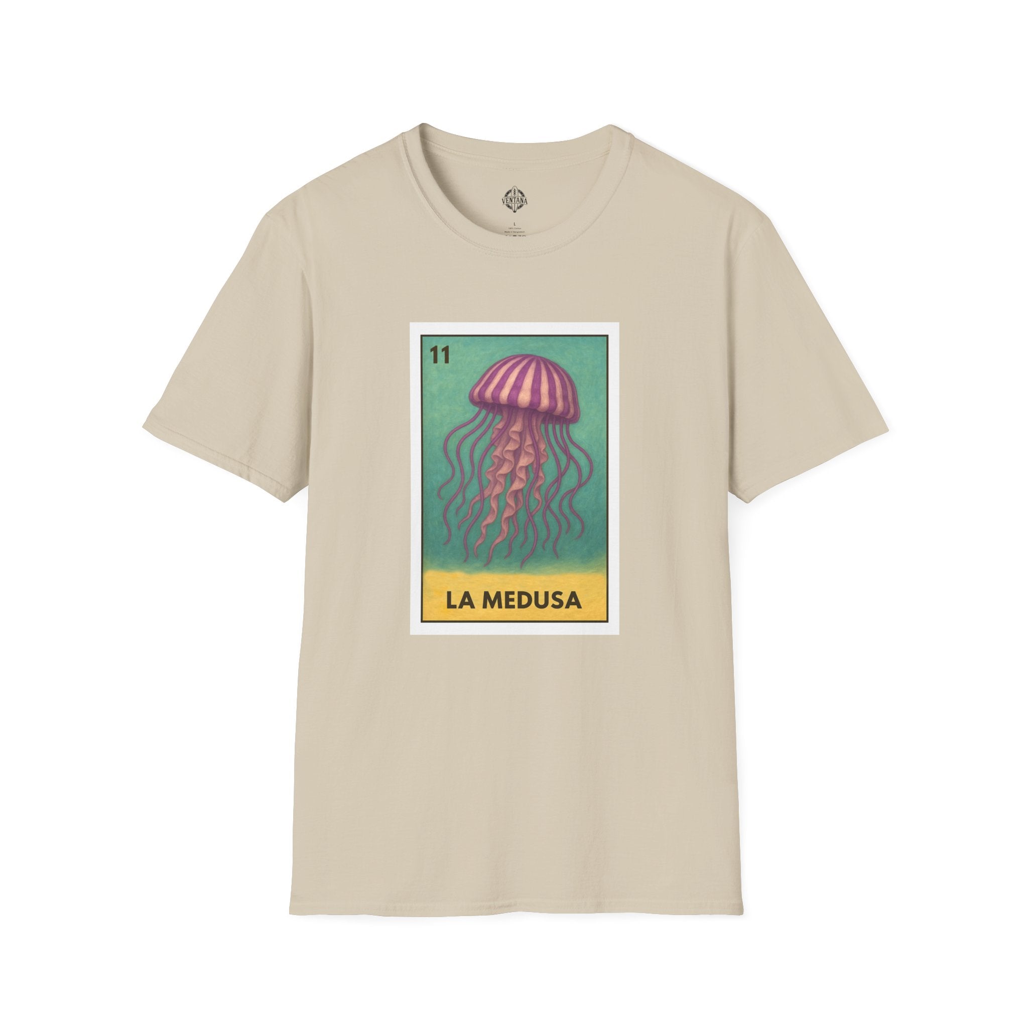 Sea Jelly Lotería Unisex - Soft Style U.S. Cotton T-Shirt (La Medusa)