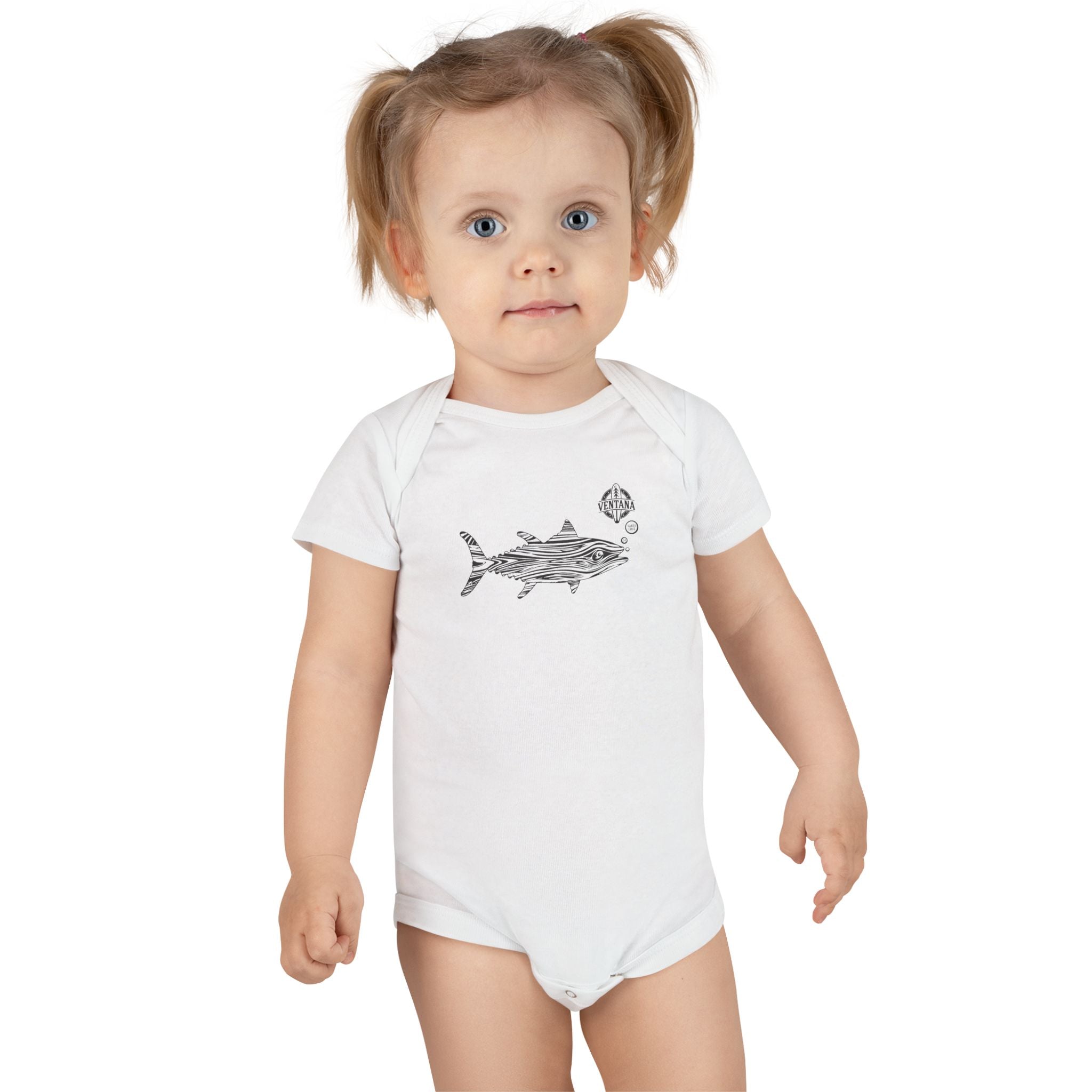 Ventana Wooden Tuna - Baby Short Sleeve 100% Cotton Onesie