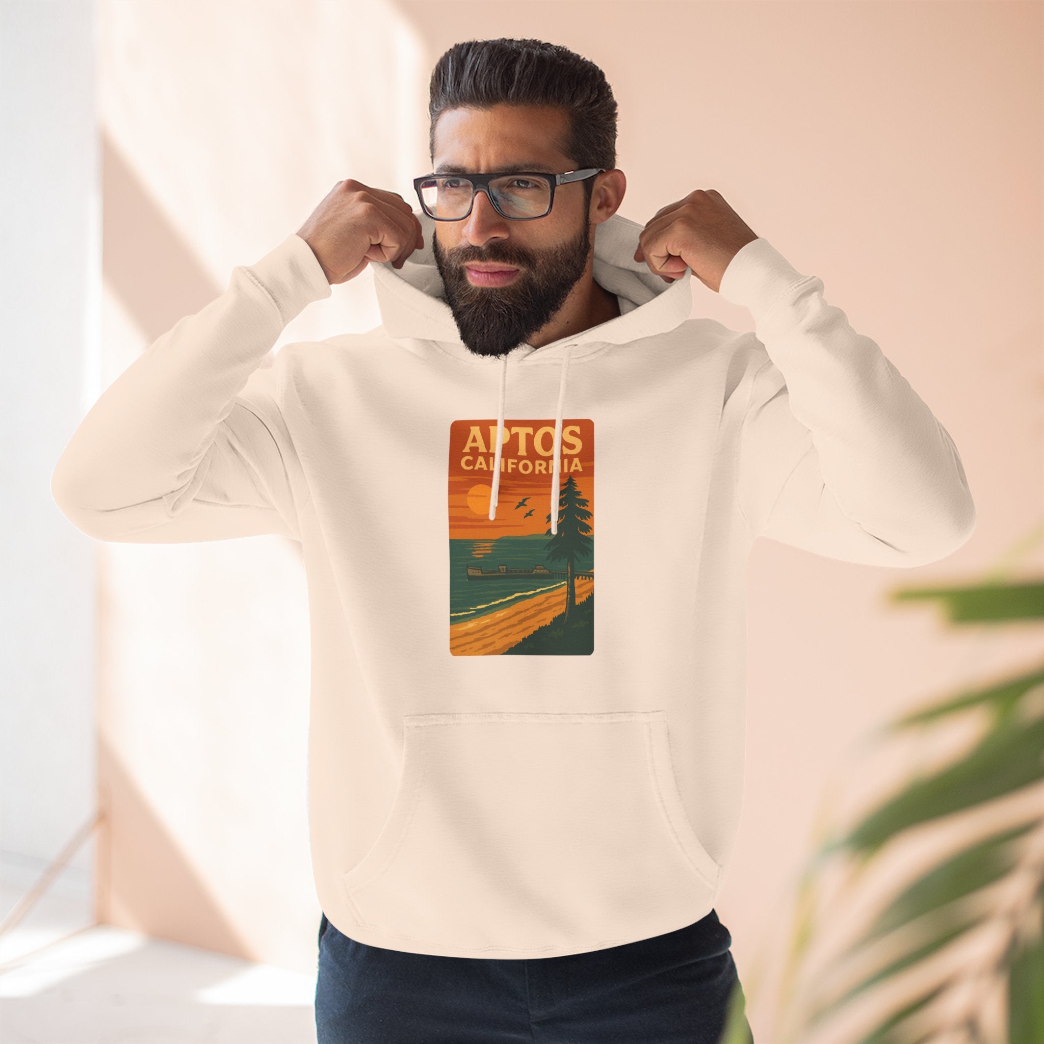 Aptos California Sunset Unisex - Pull-Over Cotton Blend Fleece Hoodie
