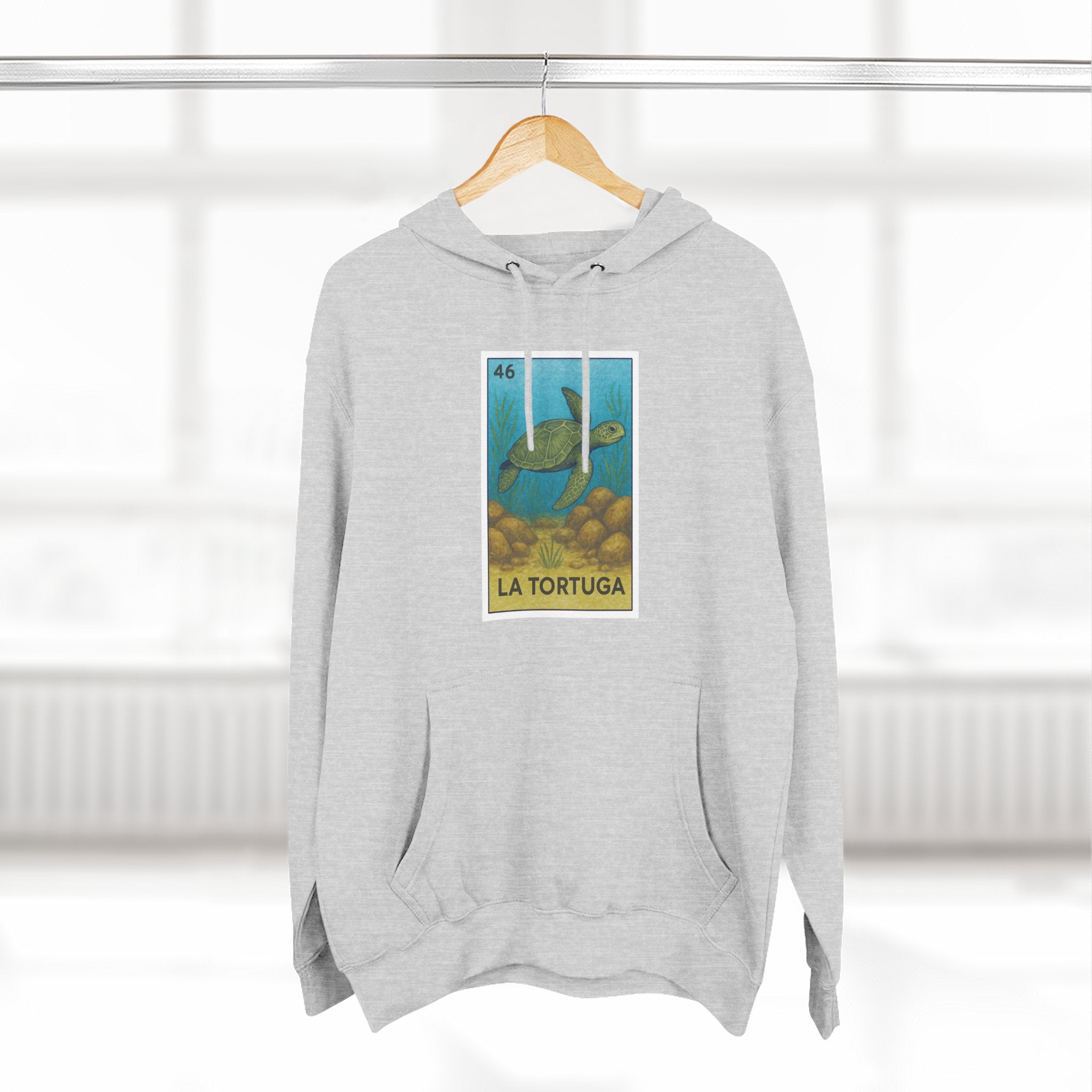 Turtle Lotería Unisex - Pull-Over Cotton Blend Fleece Hoodie (La Tortuga)