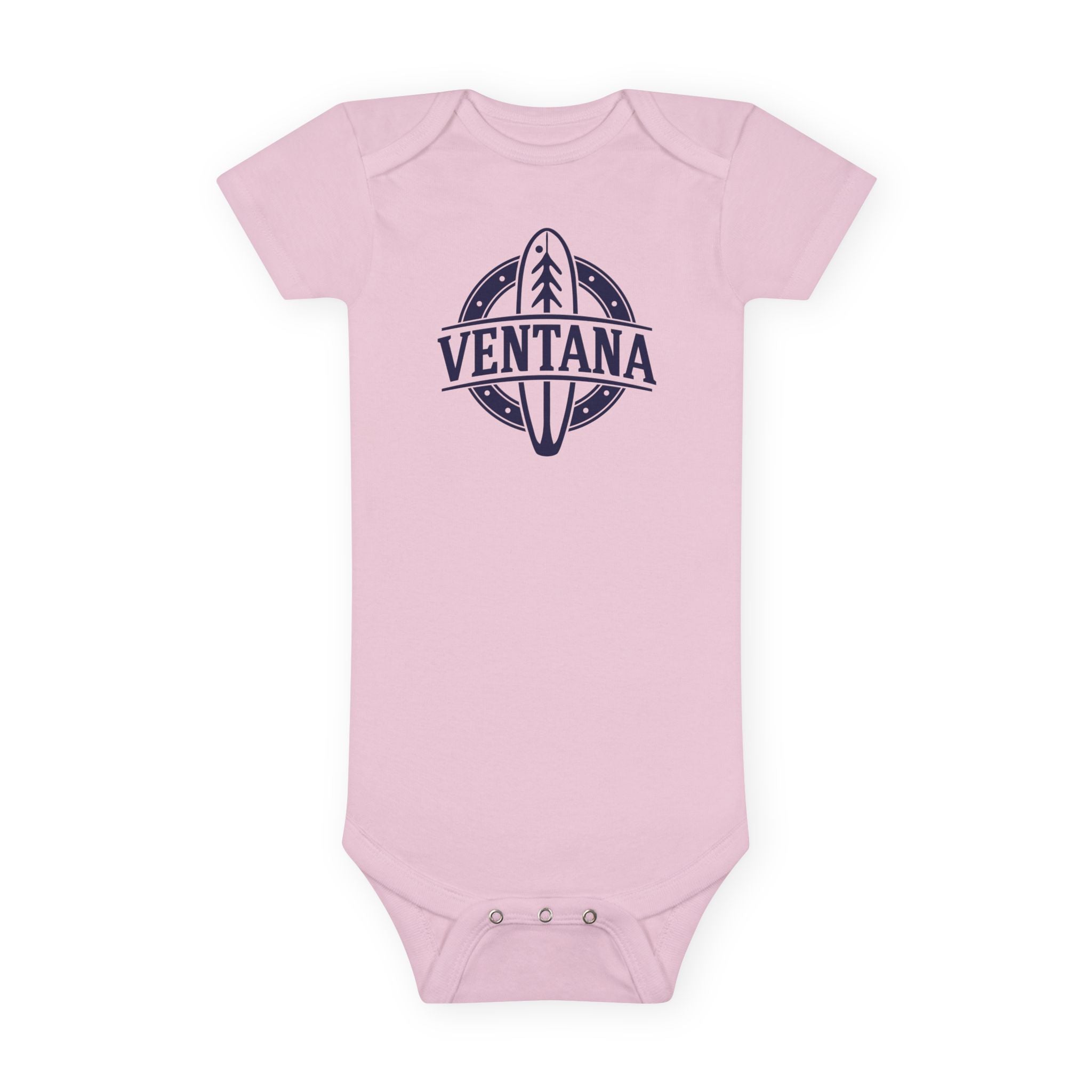 Ventana Treefish Logo - Baby Short Sleeve 100% Cotton Onesie