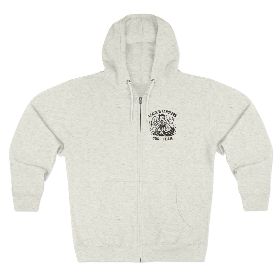 Leash Wranglers Surf Team Unisex - Zip Cotton Blend Fleece Hoodie