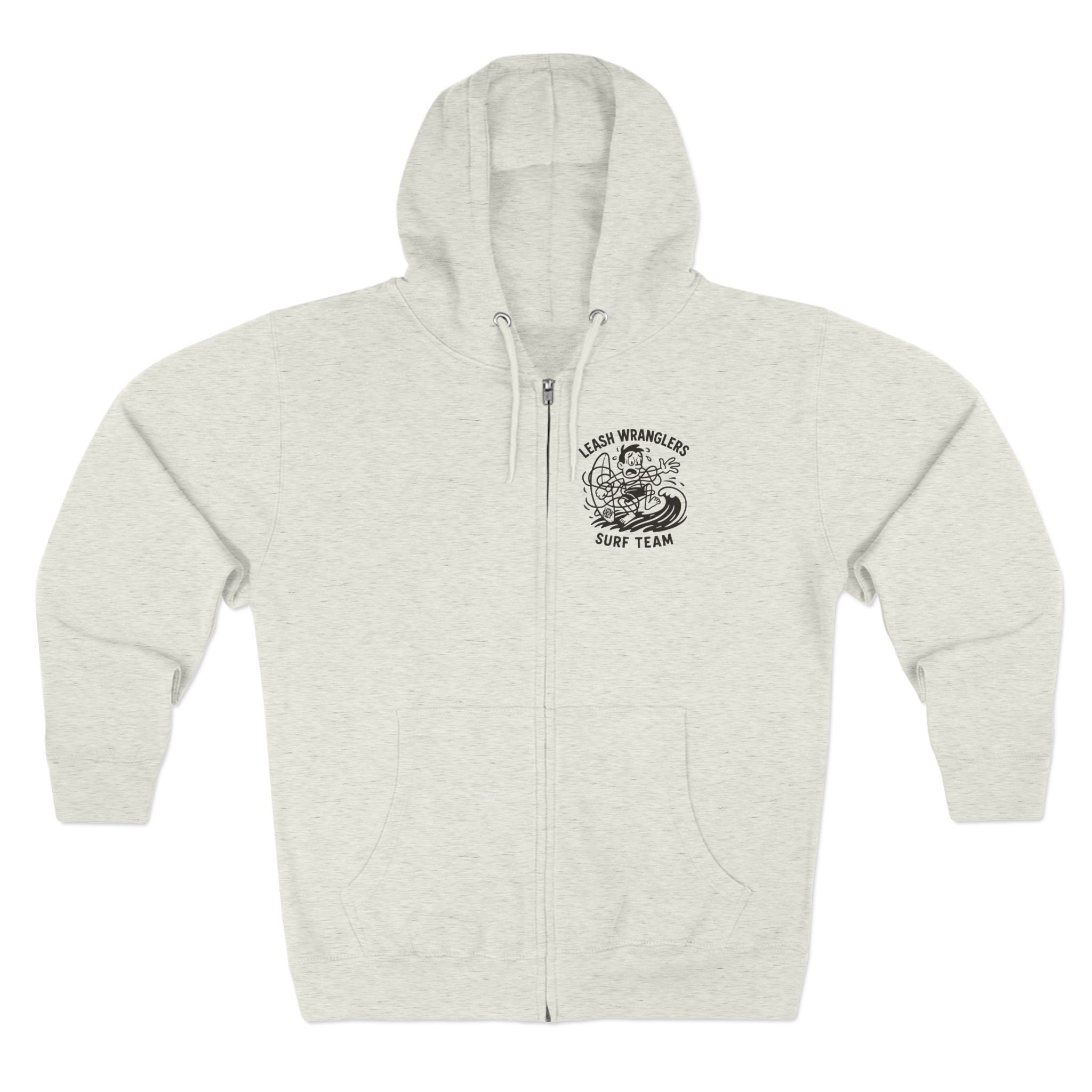 Leash Wranglers Surf Team Unisex - Zip Cotton Blend Fleece Hoodie