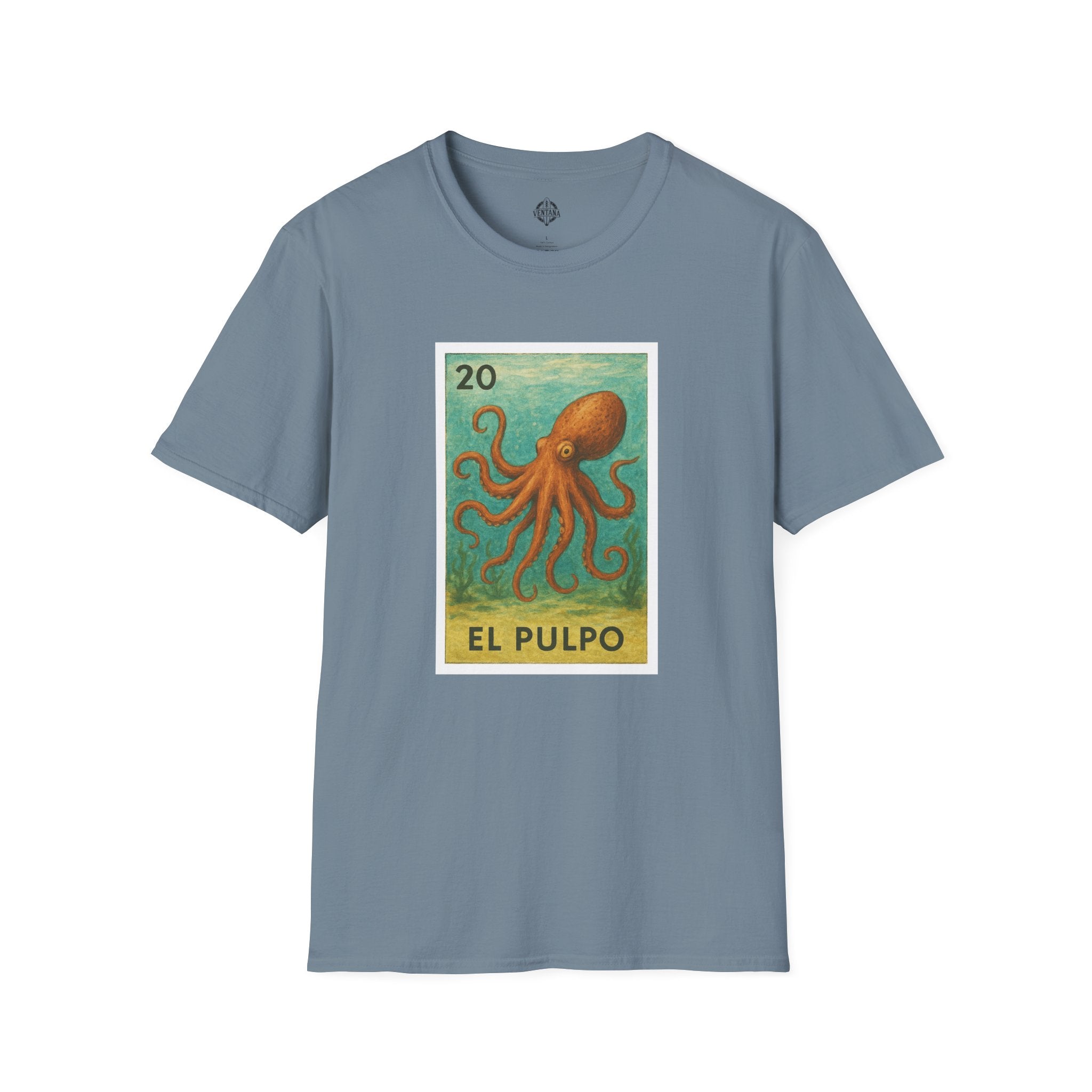 Octopus Lotería Unisex - Soft Style U.S. Cotton T-Shirt (El Pulpo)