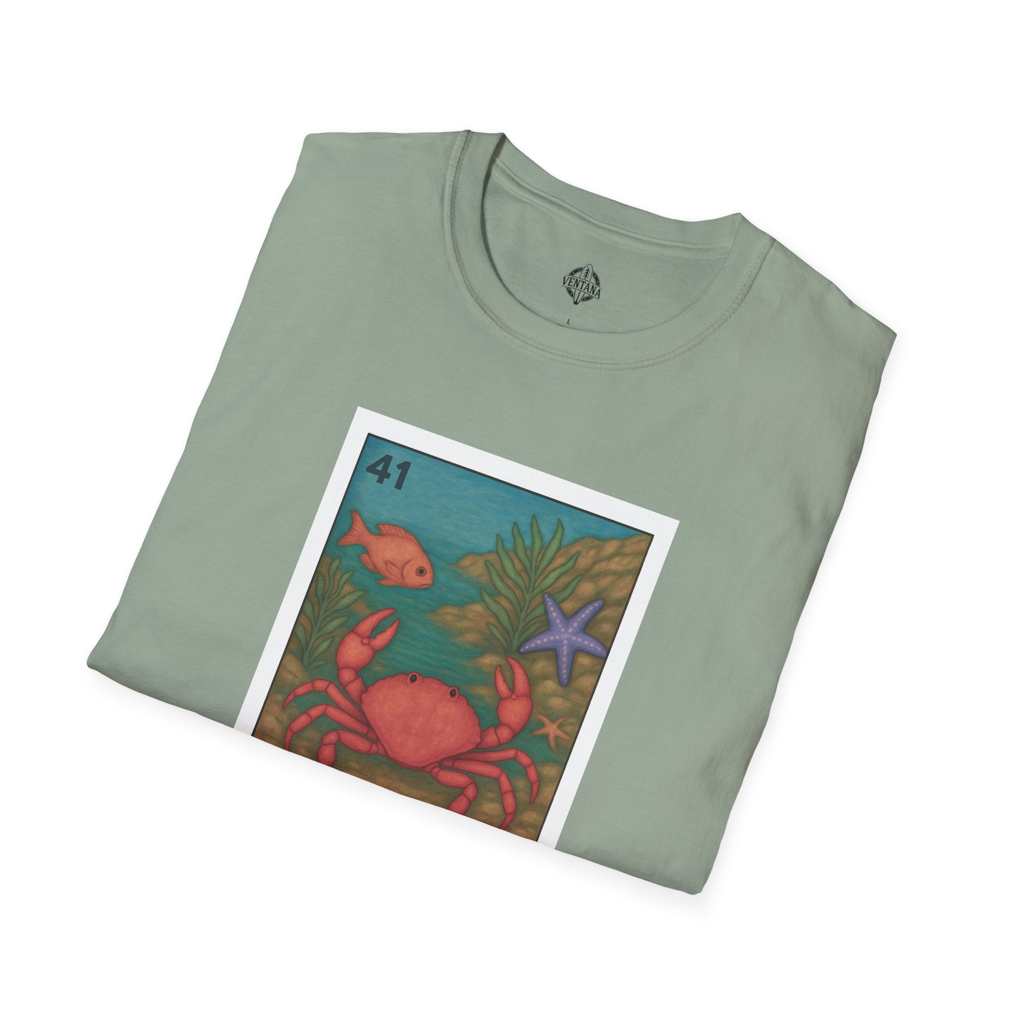 Crab Lotería Unisex - Soft Style U.S. Cotton T-Shirt (El Cangrejo)