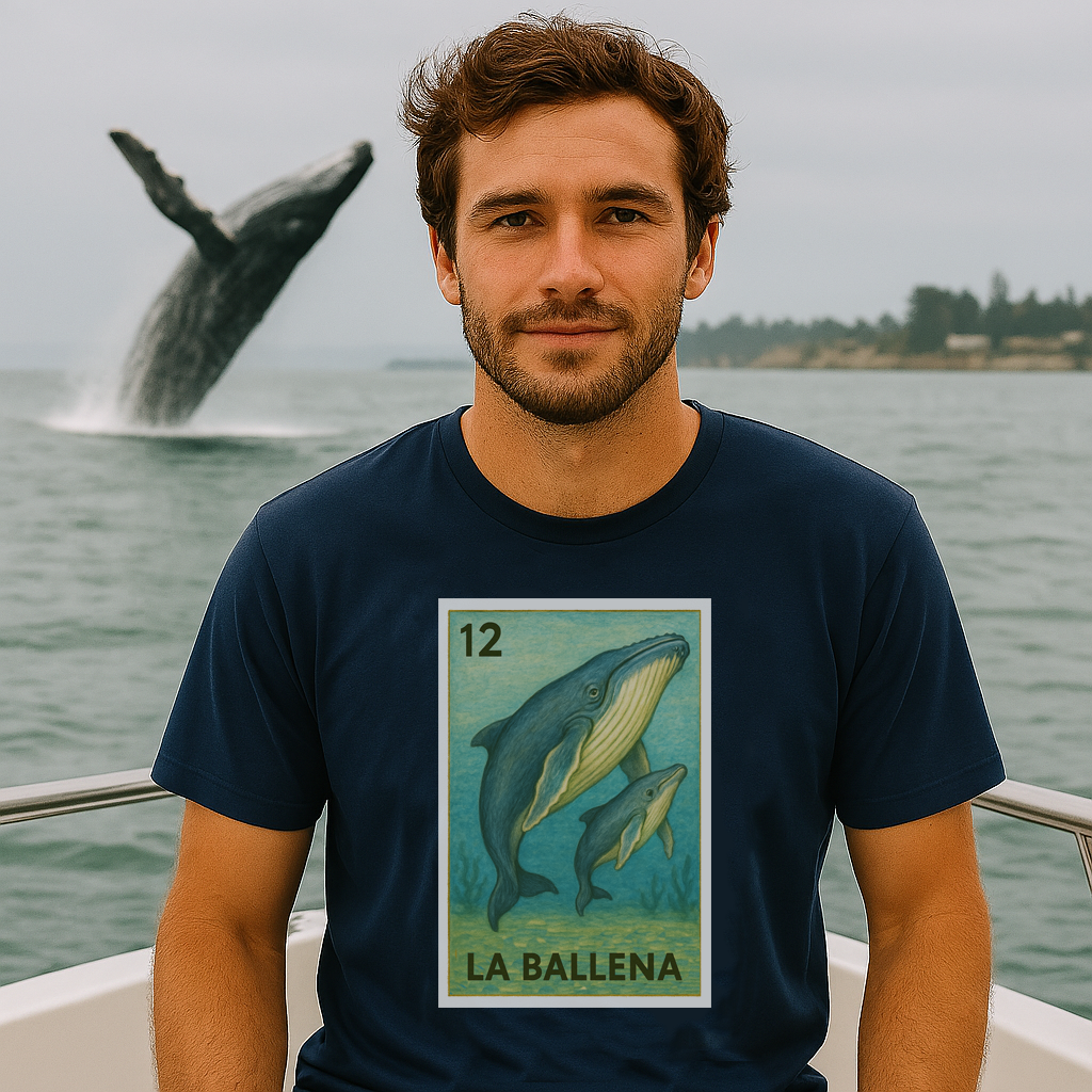 Whale Lotería Unisex - Soft Style U.S. Cotton T-Shirt (La Ballena)