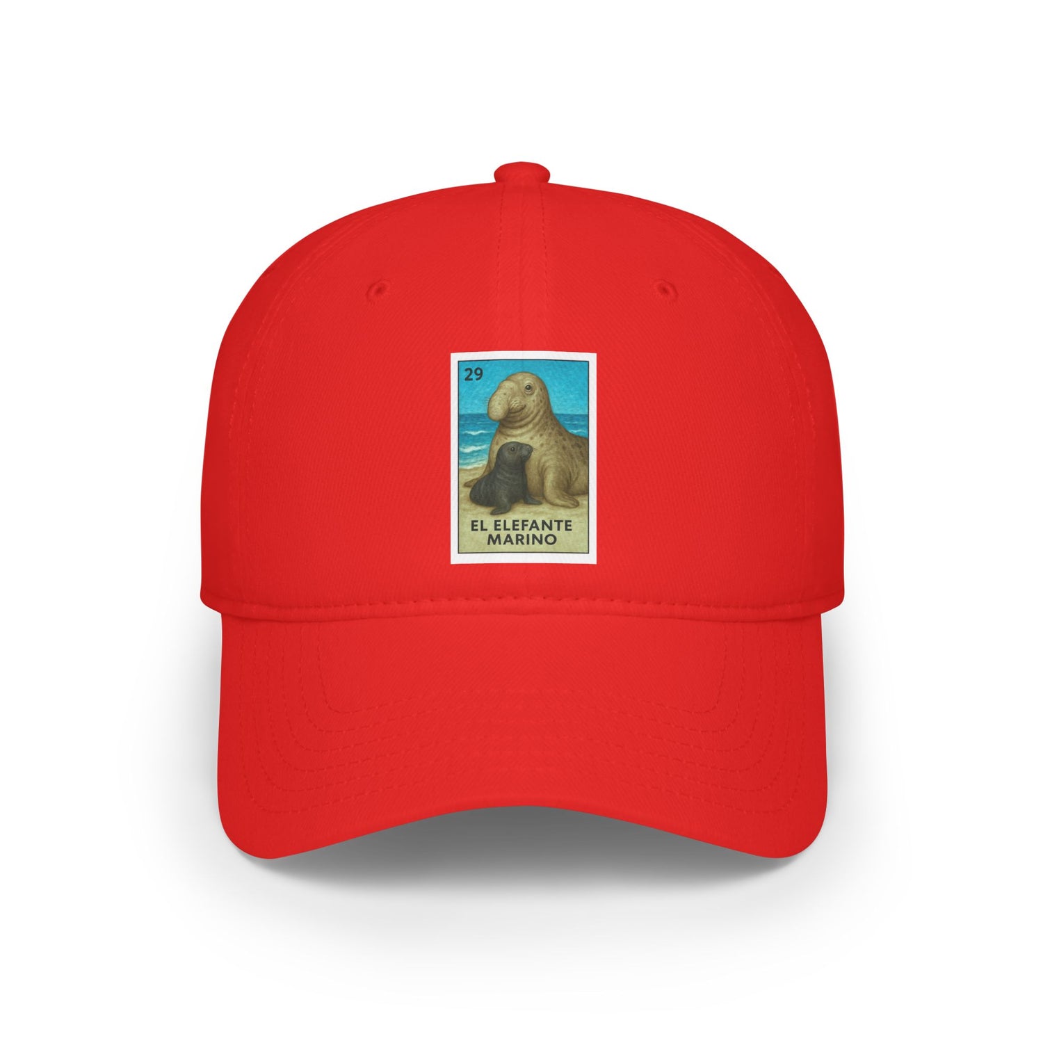 Elephant Seal Lotería Unisex - 100% Cotton Baseball Cap (El Elefante Marino)
