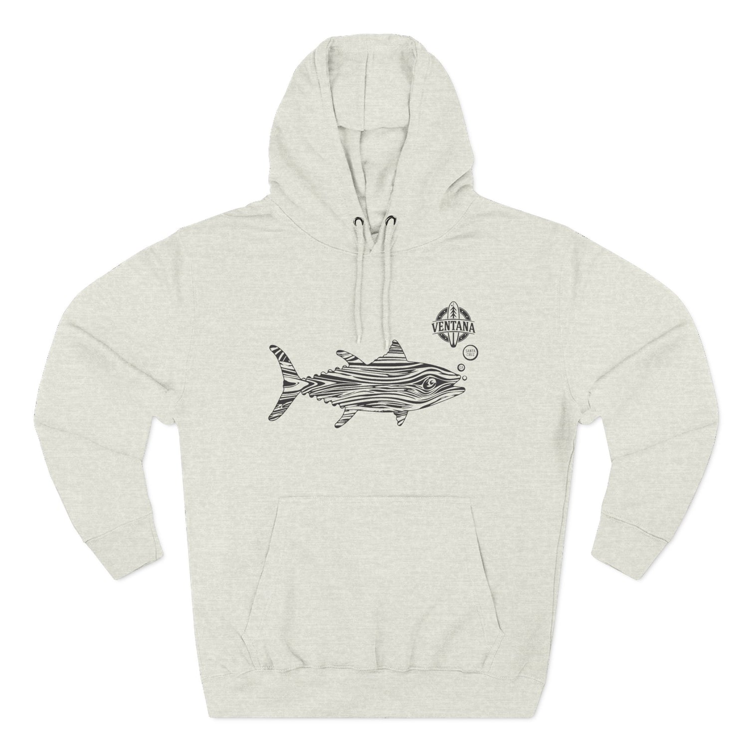 Ventana Wooden Tuna Unisex - Pull-Over Cotton Blend Fleece Hoodie
